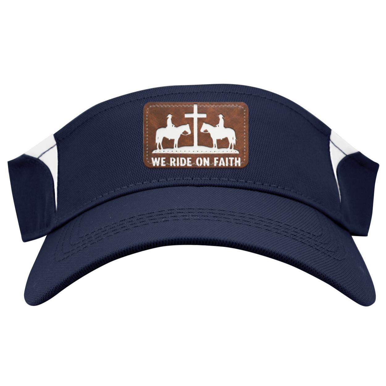 Christian Cowboy Visor – "We Ride On Faith" Western Headwear – Rodeo Gear, view 6