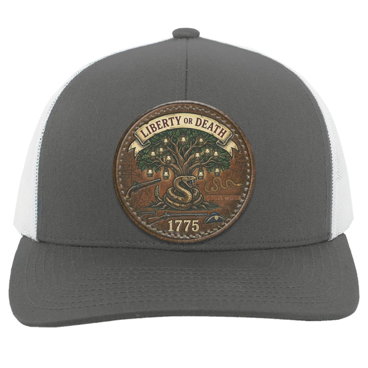 Custom Leather Patch Hat, Liberty Tree, Join or Die Rattlesnake, 1775 Patriotic Cap, view 3