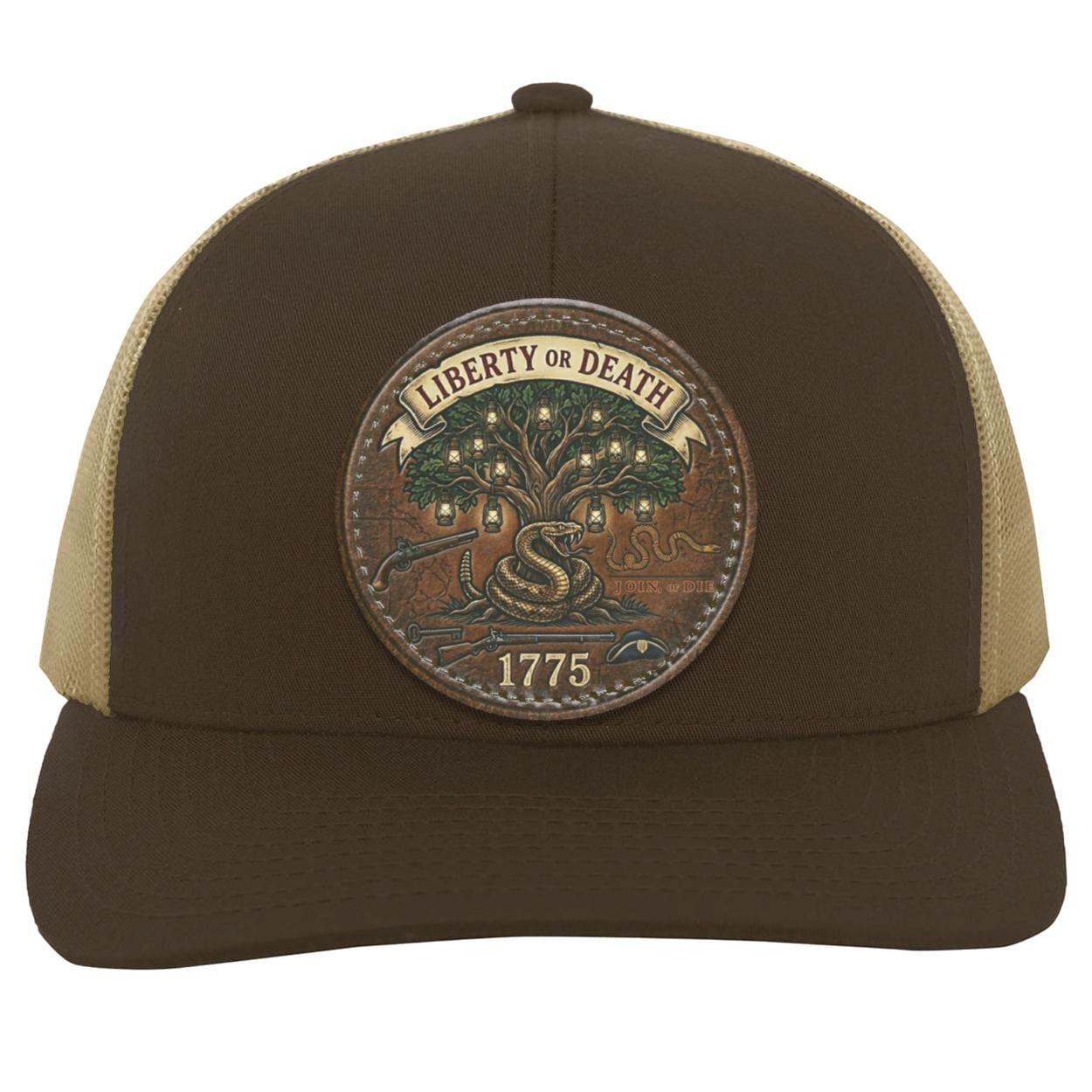 Custom Leather Patch Hat, Liberty Tree, Join or Die Rattlesnake, 1775 Patriotic Cap, view 6