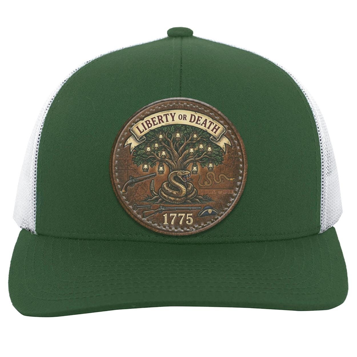 Custom Leather Patch Hat, Liberty Tree, Join or Die Rattlesnake, 1775 Patriotic Cap, view 8