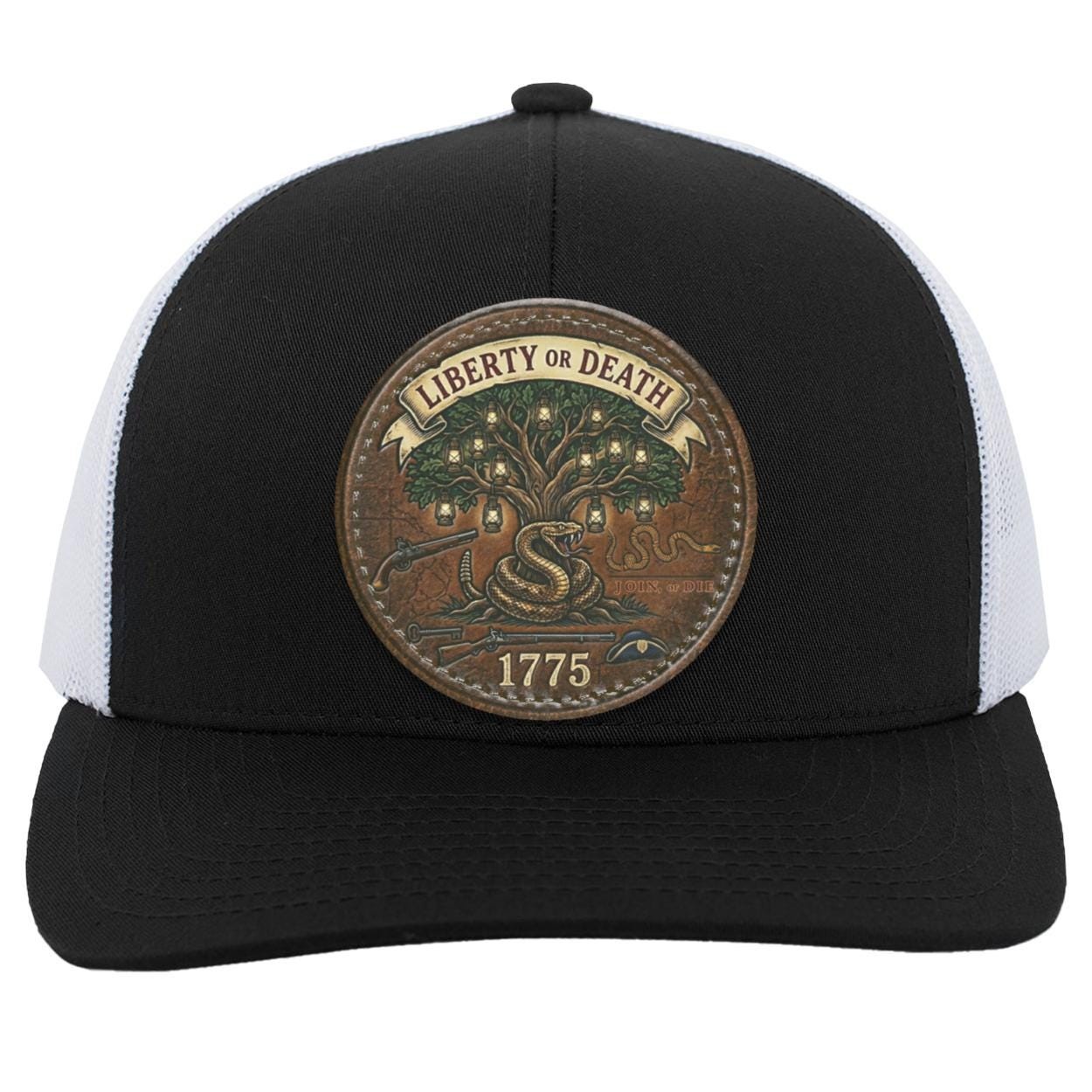 Custom Leather Patch Hat, Liberty Tree, Join or Die Rattlesnake, 1775 Patriotic Cap, view 9