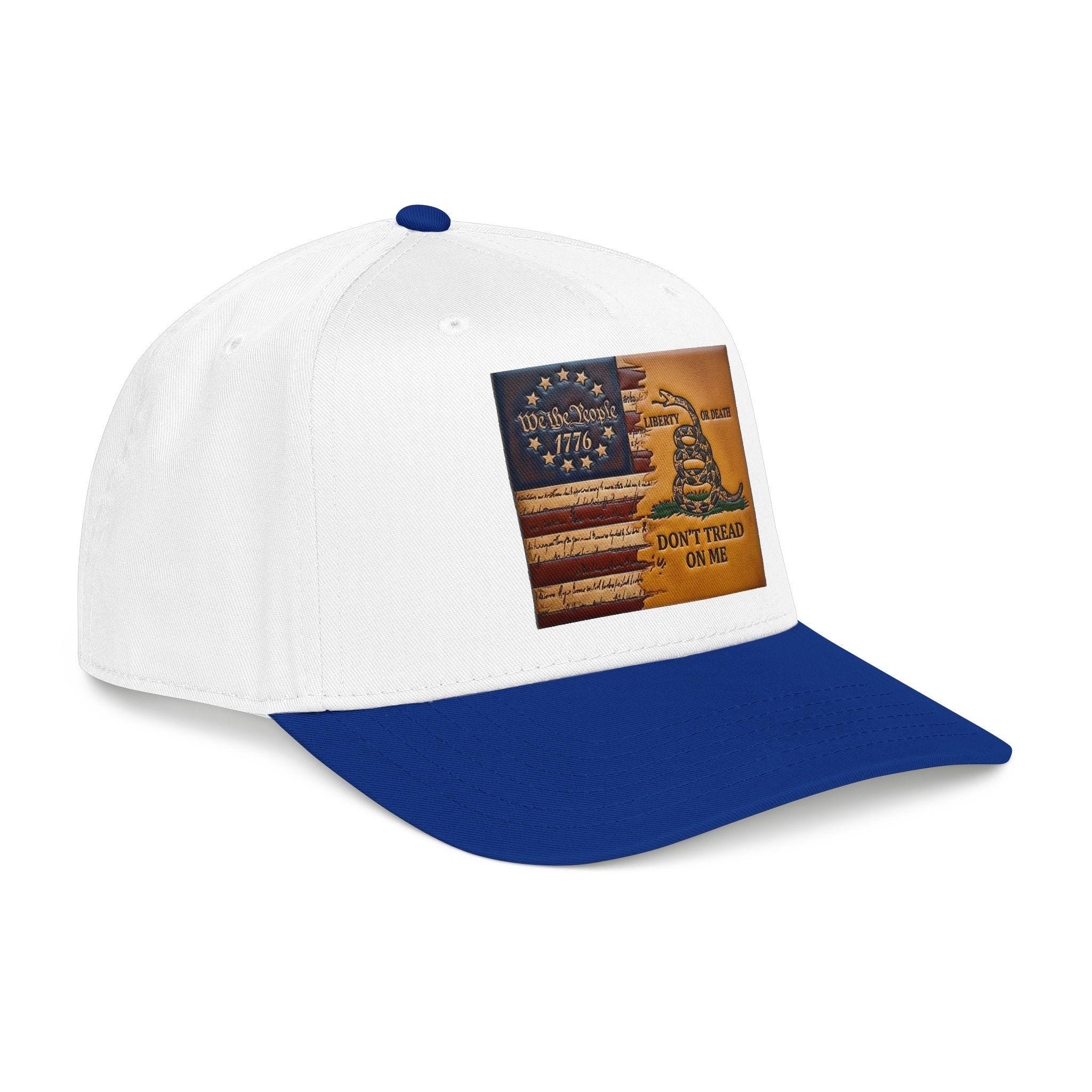 Don't Tread On Me Flag Mid Profile Baseball Cap | Gadsden Revolutionary Design, view 14