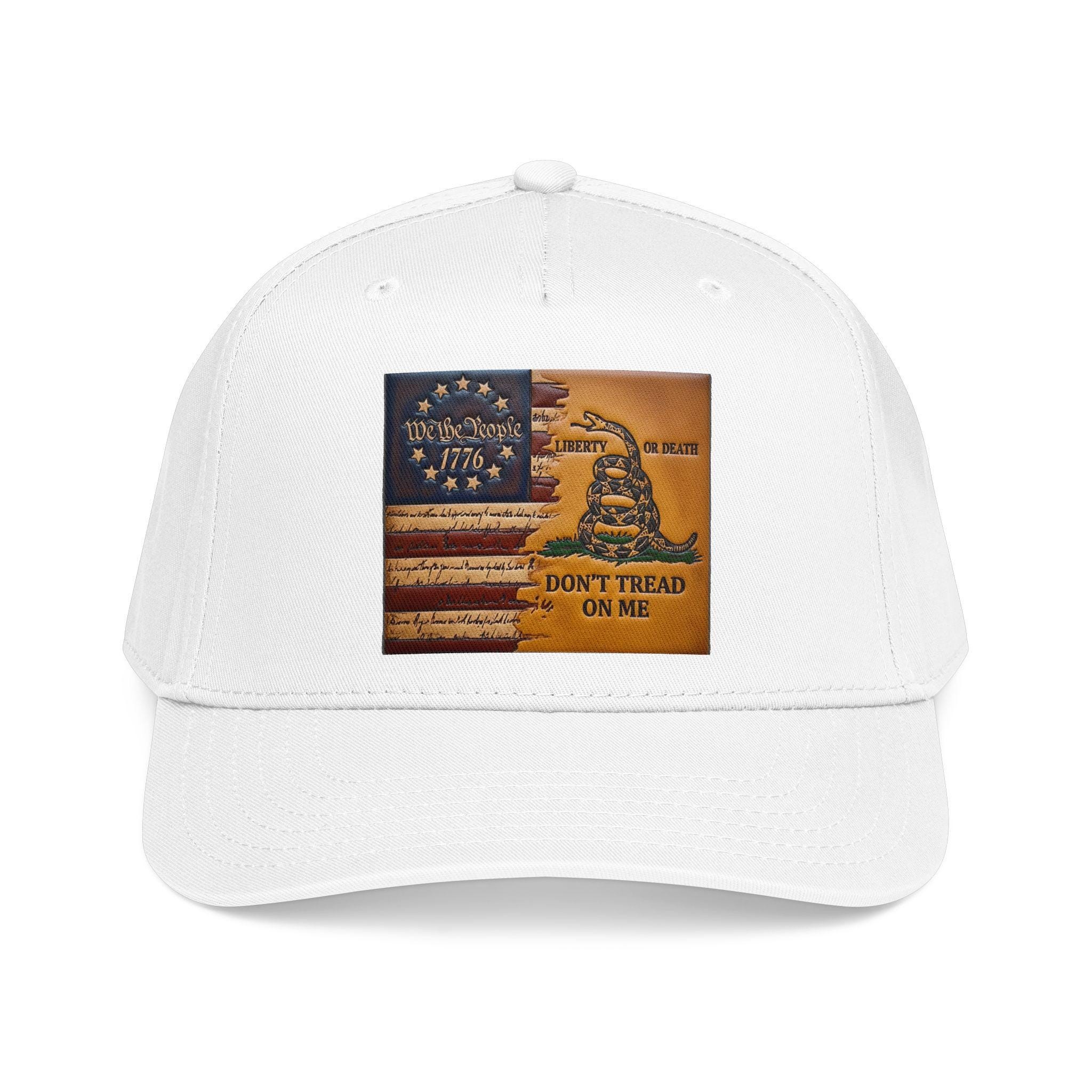 Don't Tread On Me Flag Mid Profile Baseball Cap | Gadsden Revolutionary Design, view 15