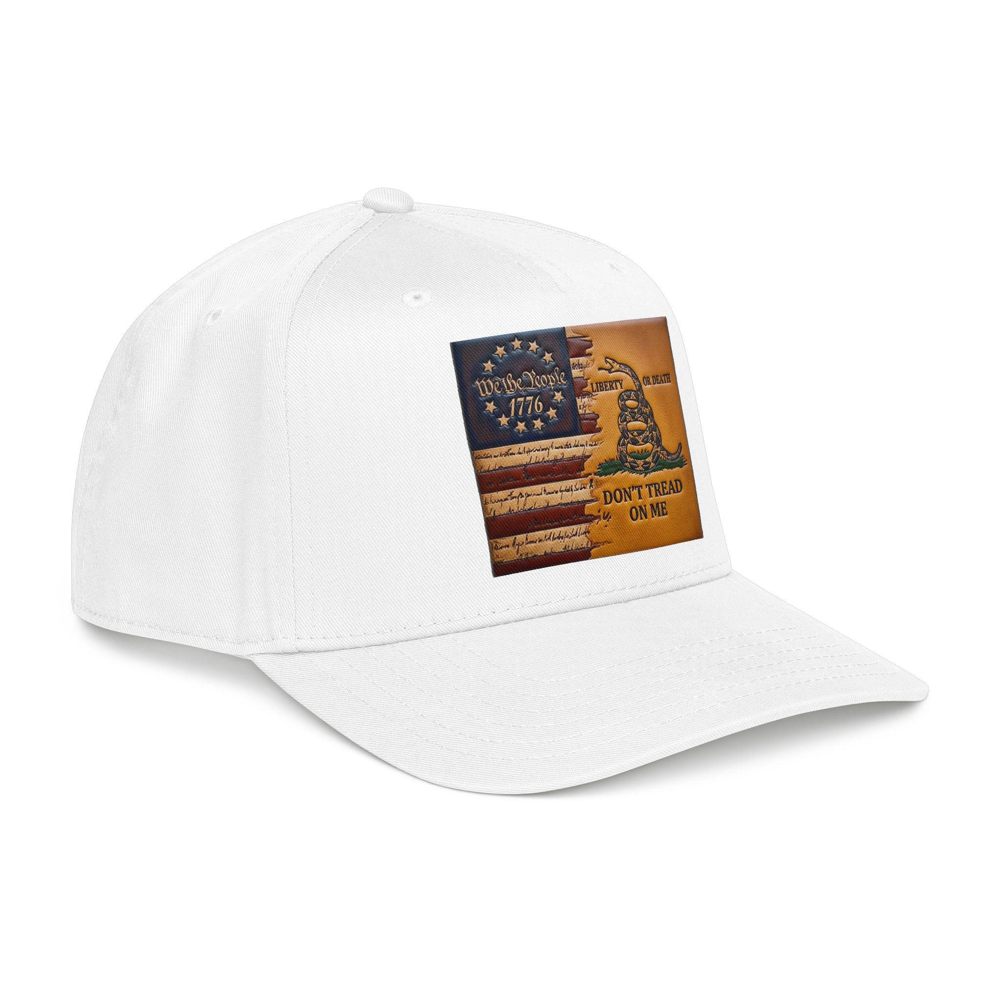 Don't Tread On Me Flag Mid Profile Baseball Cap | Gadsden Revolutionary Design, view 16