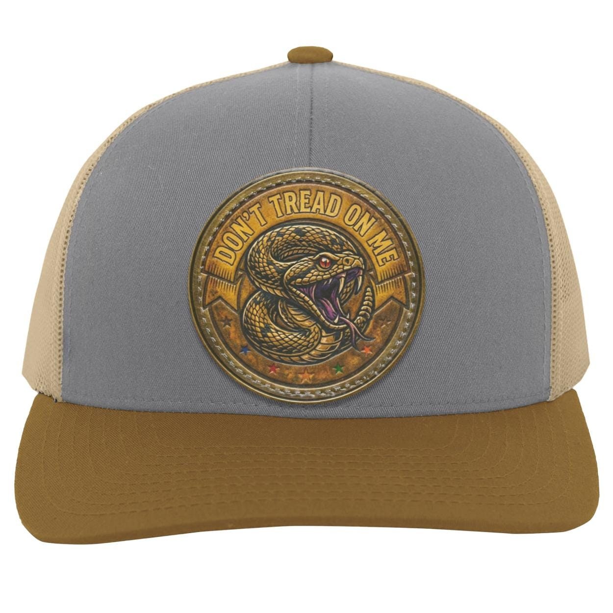 Don't Tread On Me Hat, Gadsden Flag Rattlesnake Trucker Cap, Patriotic Snapback