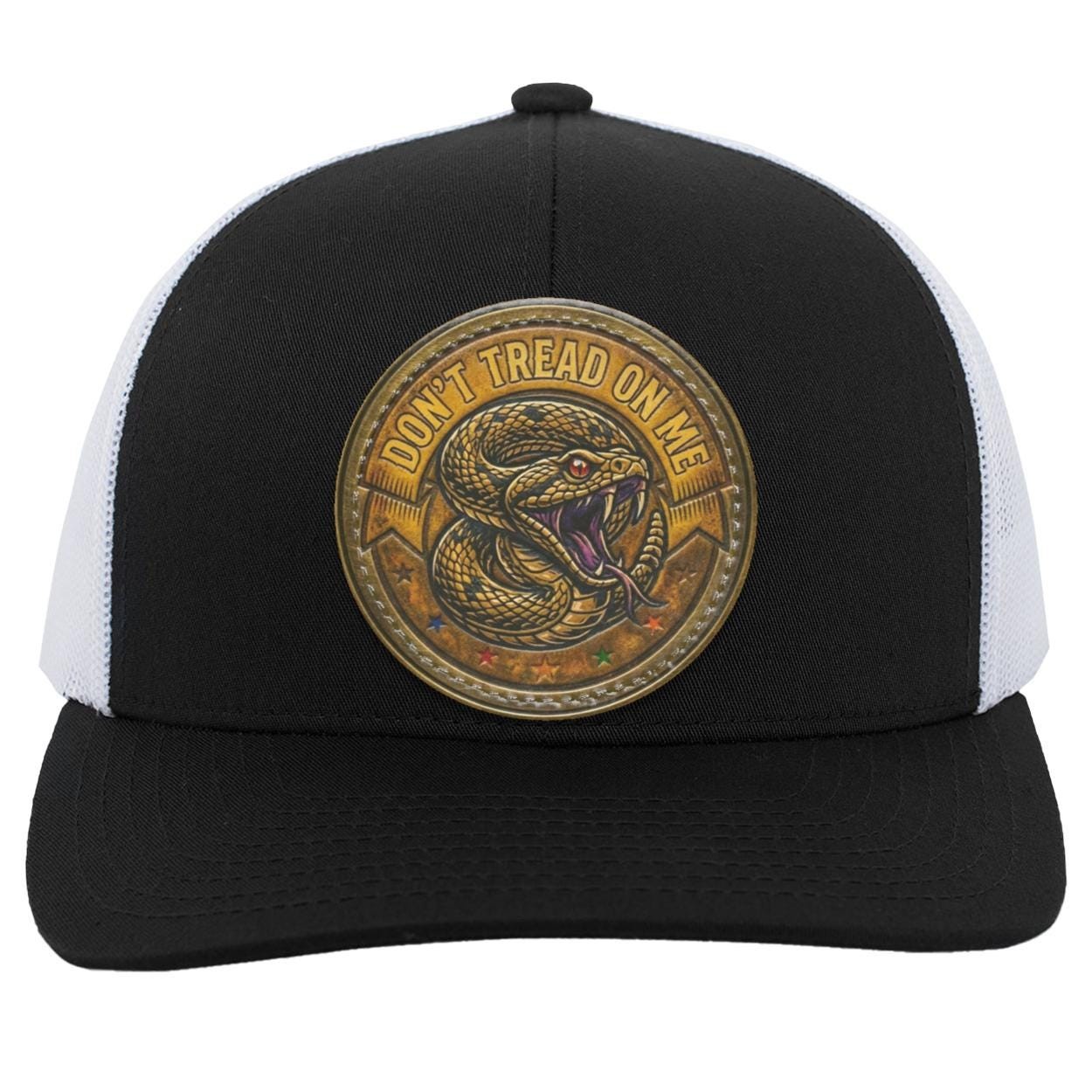 Don't Tread On Me Hat, Gadsden Flag Rattlesnake Trucker Cap, Patriotic Snapback, view 2