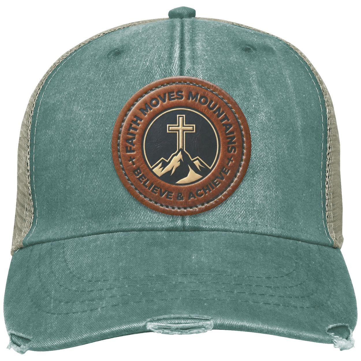 Faith Moves Mountains | Christian Trucker Hat | Religious Gift | Believe & Achieve, view 5