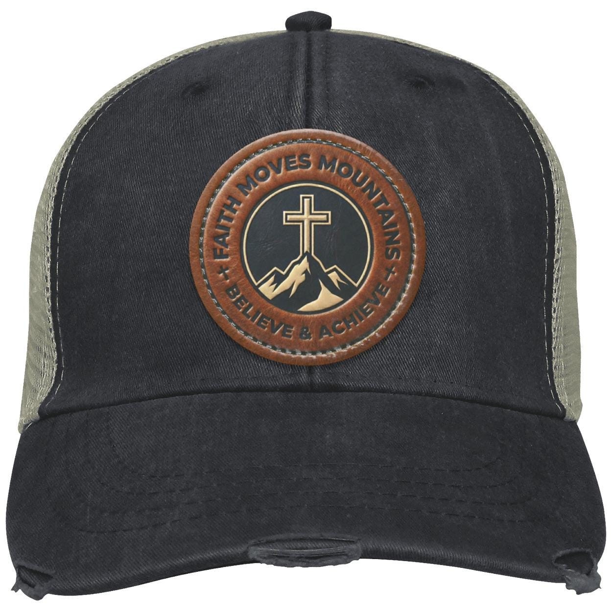 Faith Moves Mountains | Christian Trucker Hat | Religious Gift | Believe & Achieve, view 7