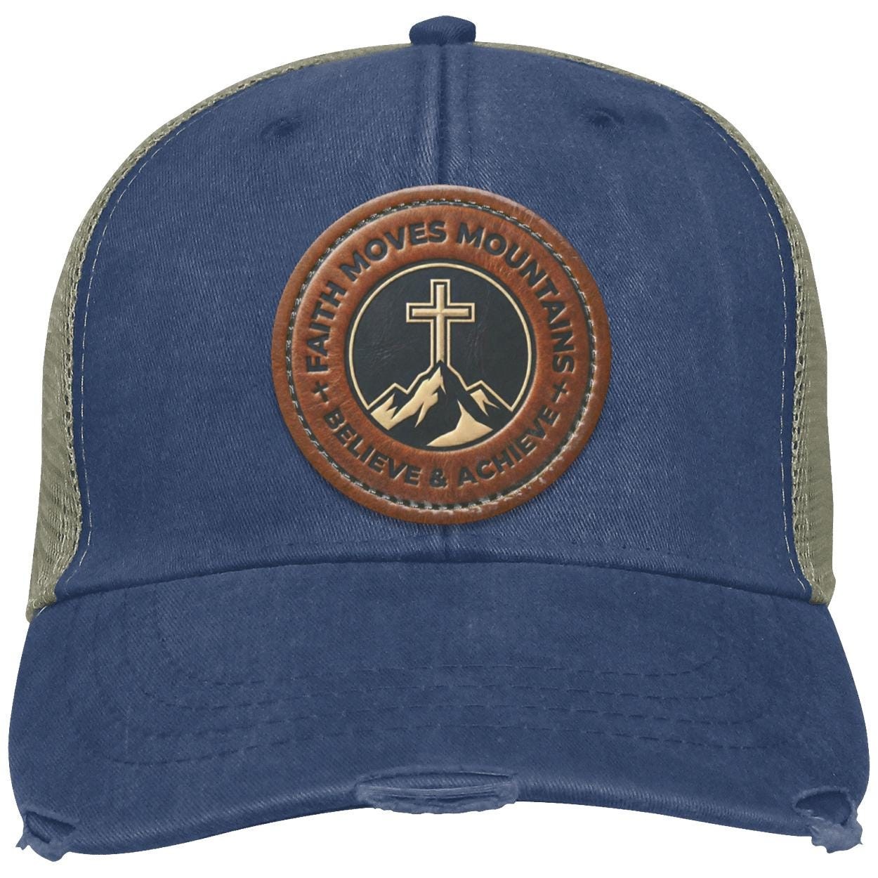 Faith Moves Mountains | Christian Trucker Hat | Religious Gift | Believe & Achieve, view 8