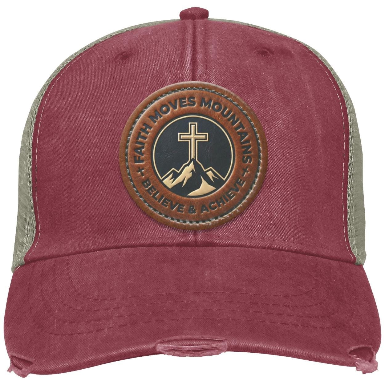 Faith Moves Mountains | Christian Trucker Hat | Religious Gift | Believe & Achieve, view 9