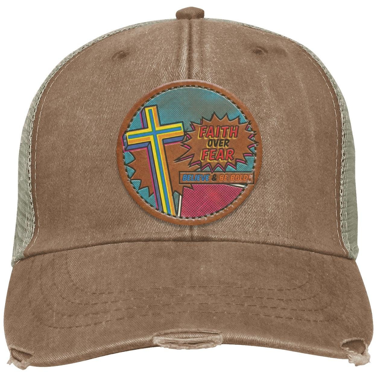 Faith Over Fear | Christian Trucker Hat | Believe & Be Bold Cross Design, view 5