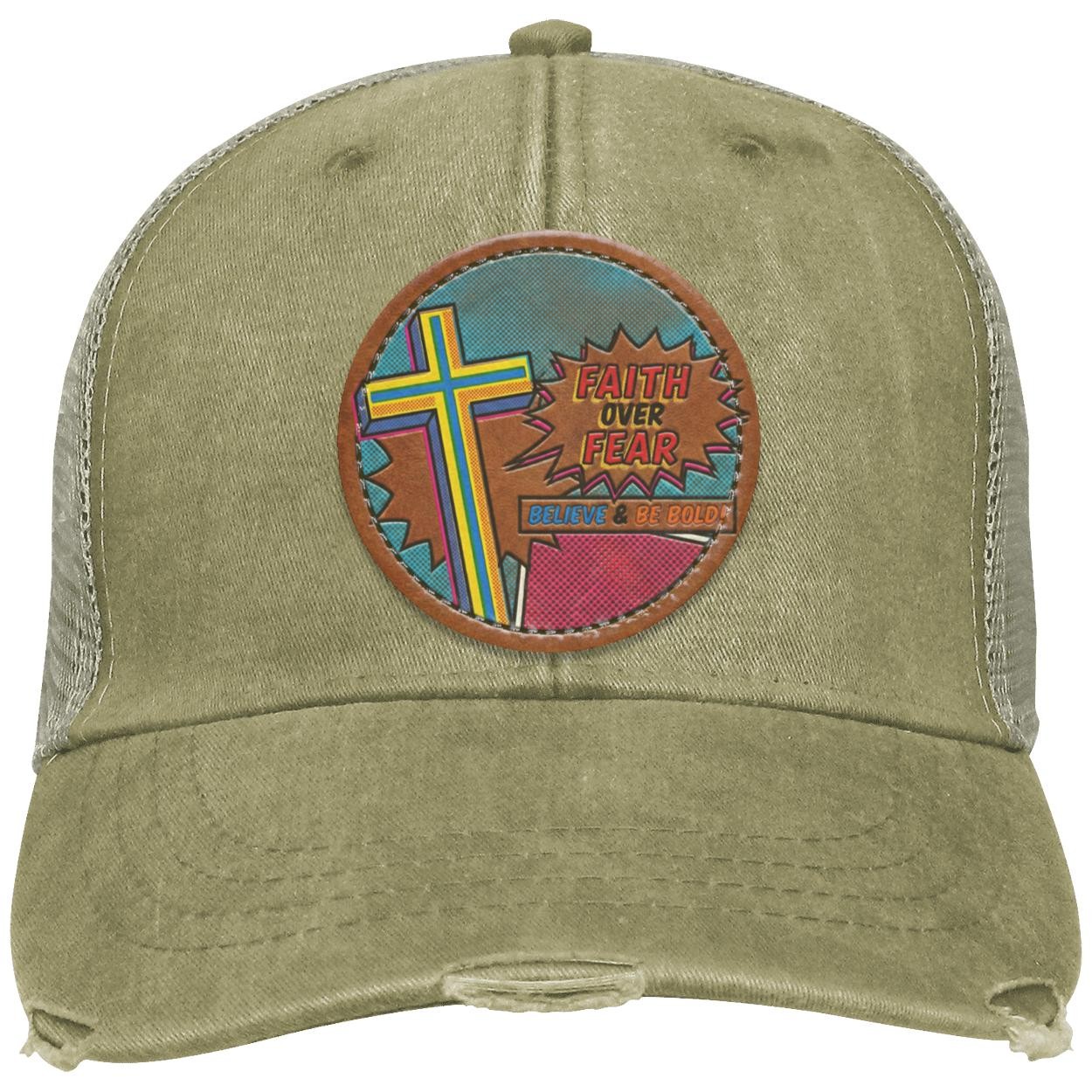 Faith Over Fear | Christian Trucker Hat | Believe & Be Bold Cross Design, view 6