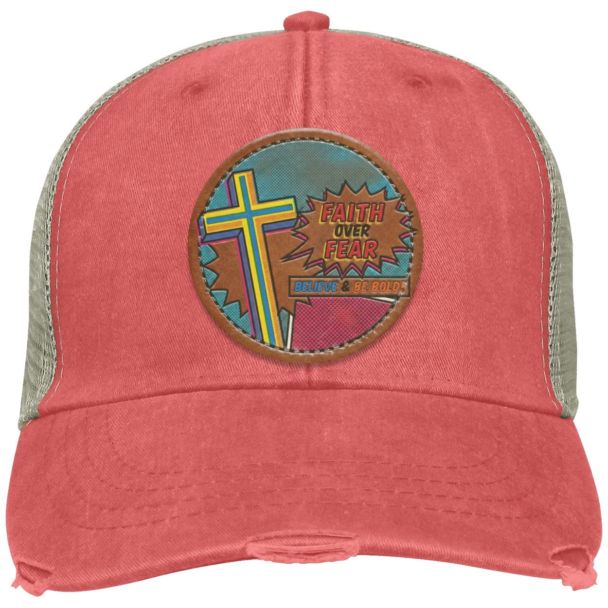 Faith Over Fear | Christian Trucker Hat | Believe & Be Bold Cross Design, view 9