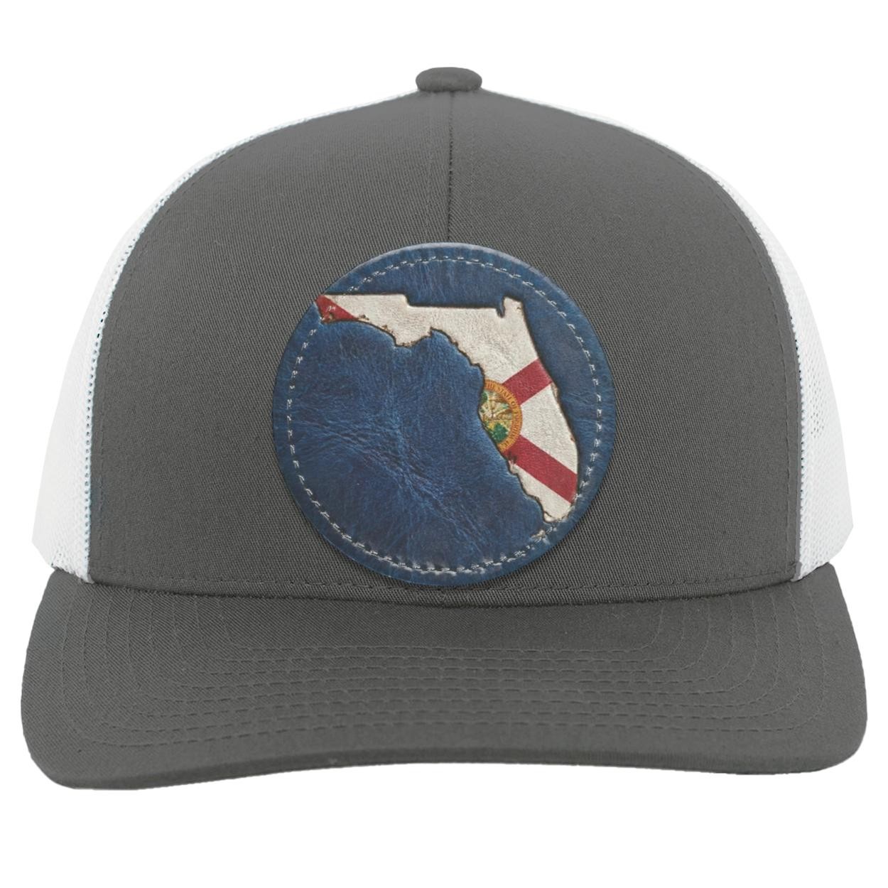 Florida Flag Leather Patch Trucker Hat | Sunshine State Pride, view 2