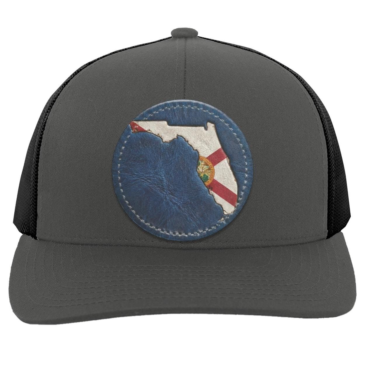 Florida Flag Leather Patch Trucker Hat | Sunshine State Pride, view 9