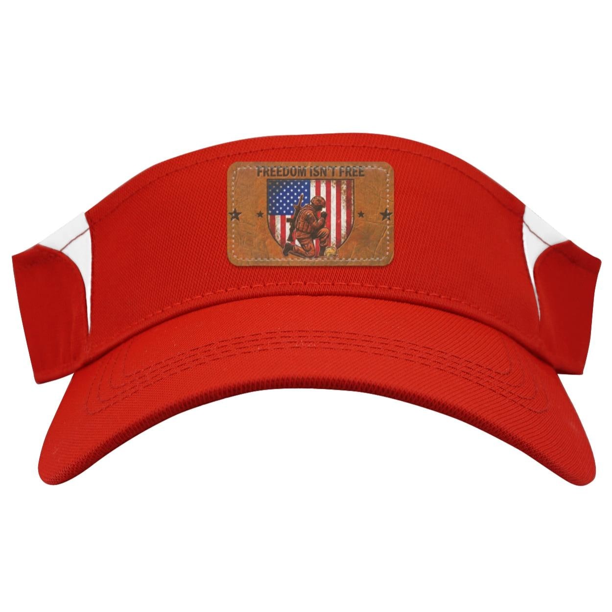 Freedom Isn't Free – Faux Leather Patch | Kneeling Soldier American Flag Visor Decor, view 4