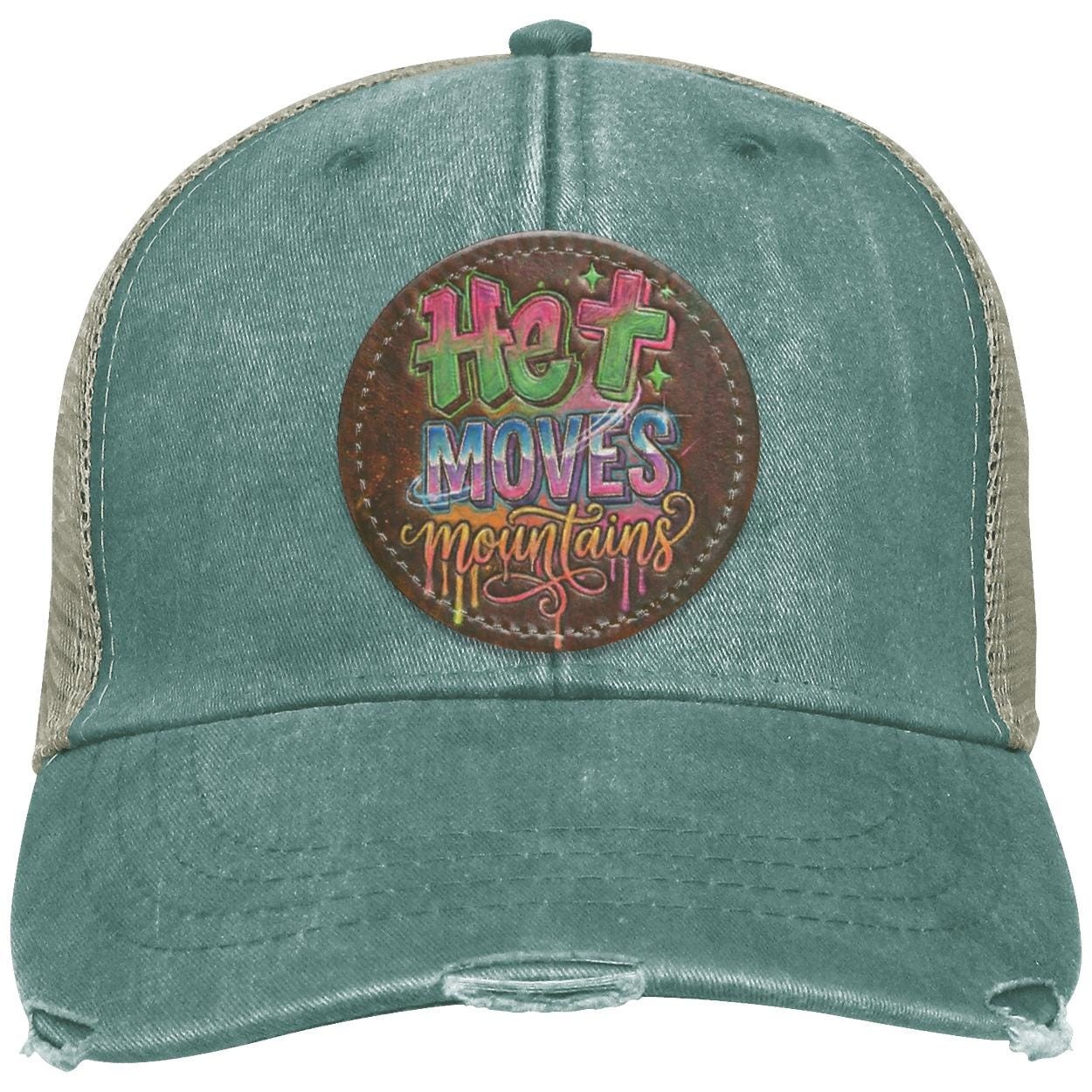 He Moves Mountains Patch Cap | Christian Trucker Hat, view 2
