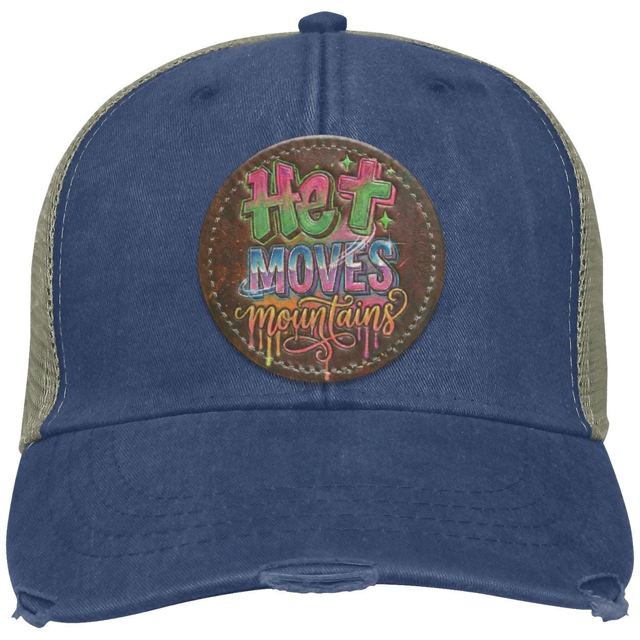 He Moves Mountains Patch Cap | Christian Trucker Hat, view 3