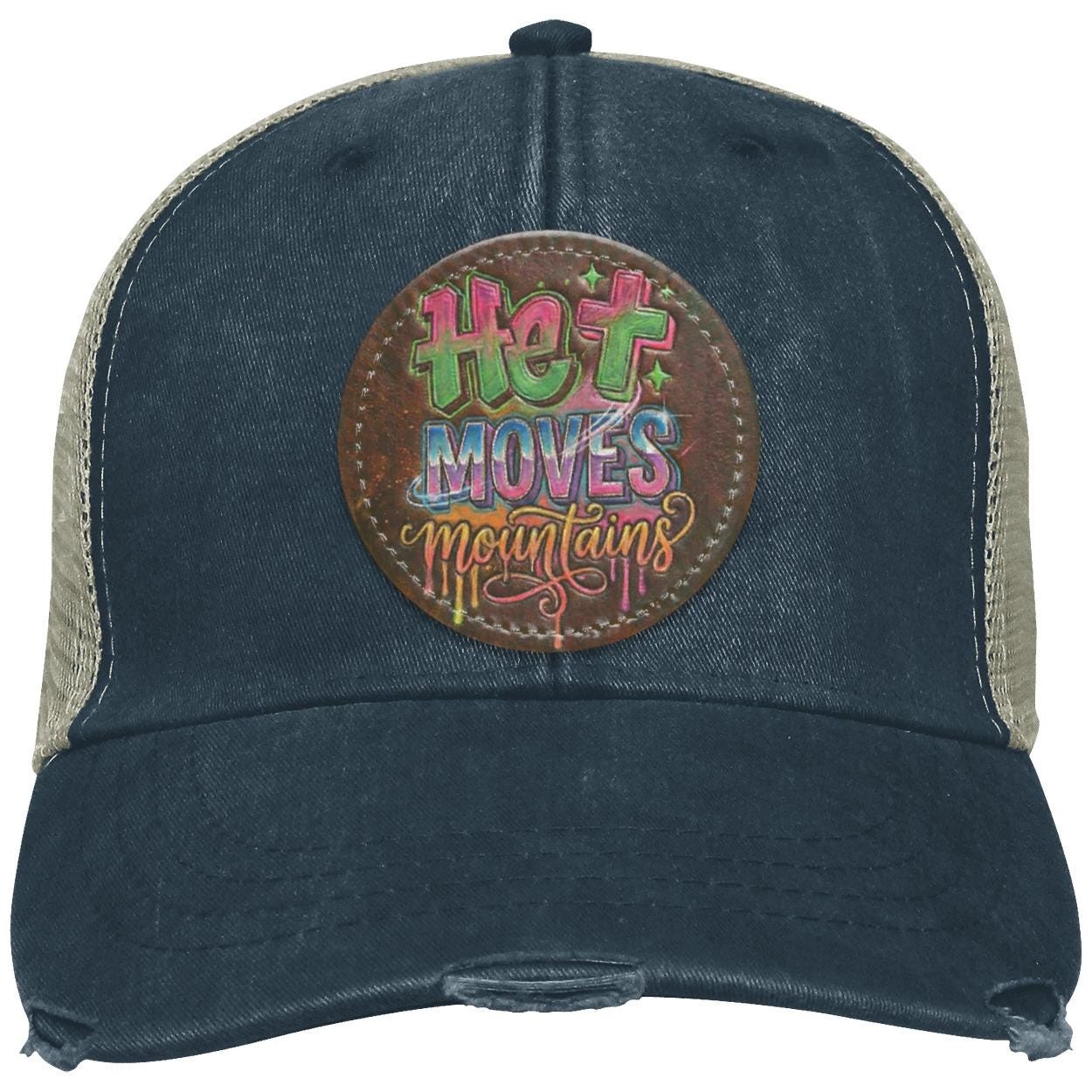 He Moves Mountains Patch Cap | Christian Trucker Hat, view 4