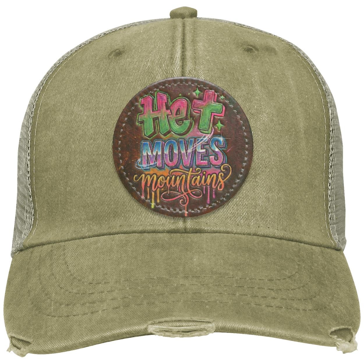 He Moves Mountains Patch Cap | Christian Trucker Hat, view 6