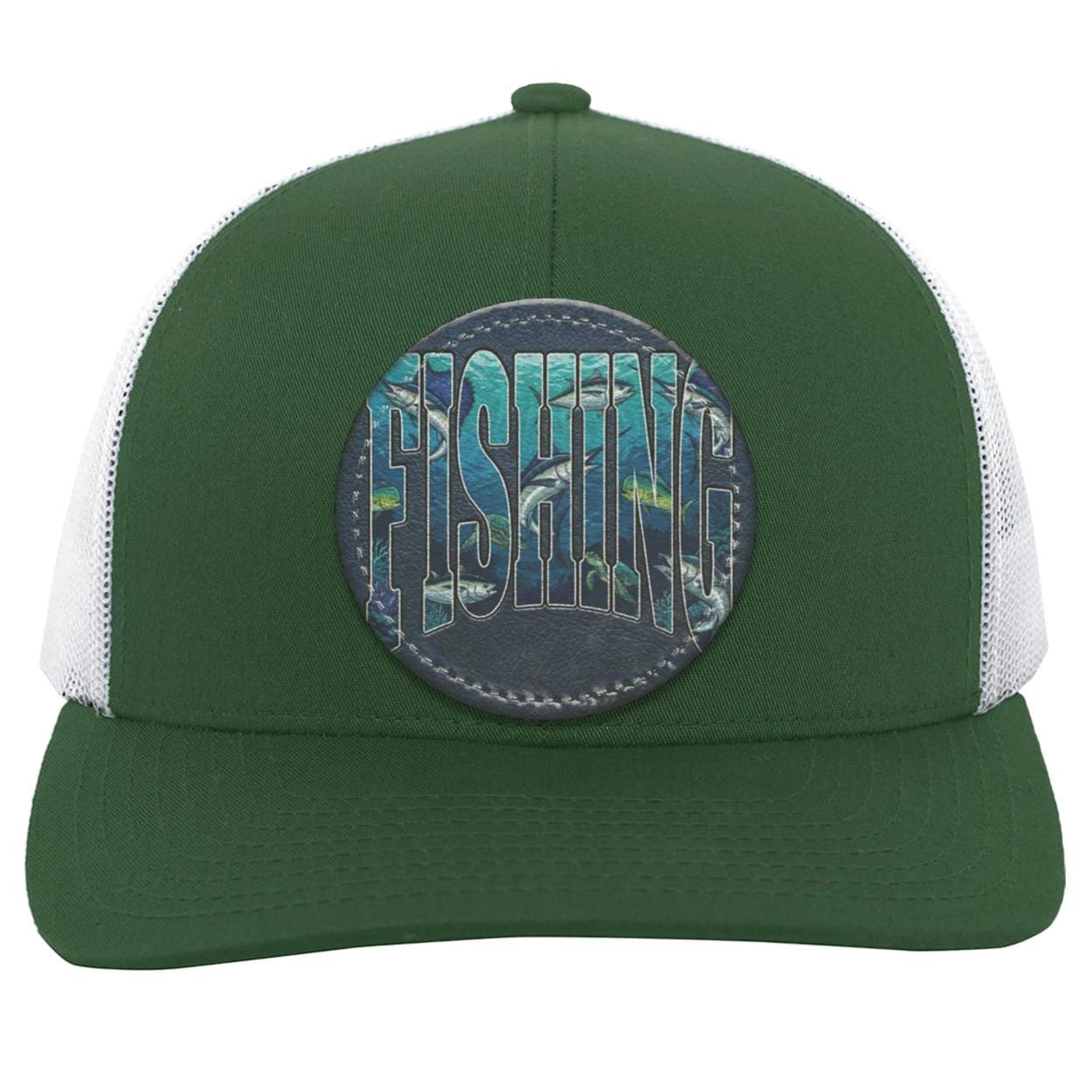 Ocean Fishing Trucker Hat | Vegan Leather Patch, Angler Gift, view 7