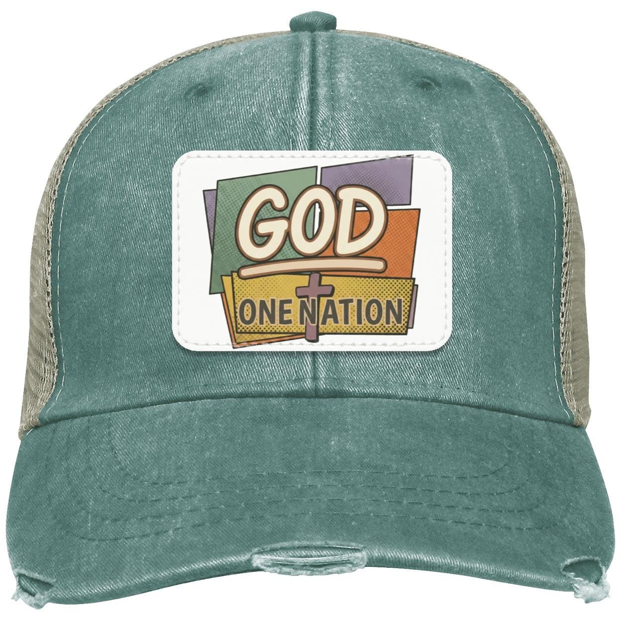 One Nation Under God | Retro Pop-Art Leather Patch Hat