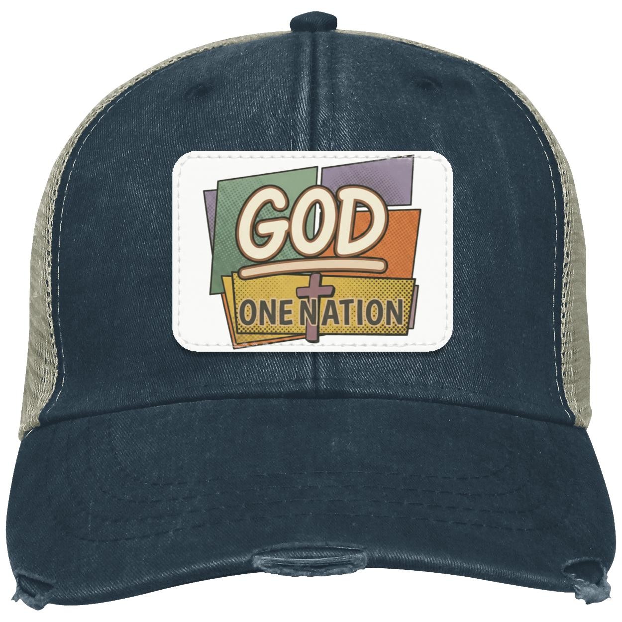 One Nation Under God | Retro Pop-Art Leather Patch Hat, view 2