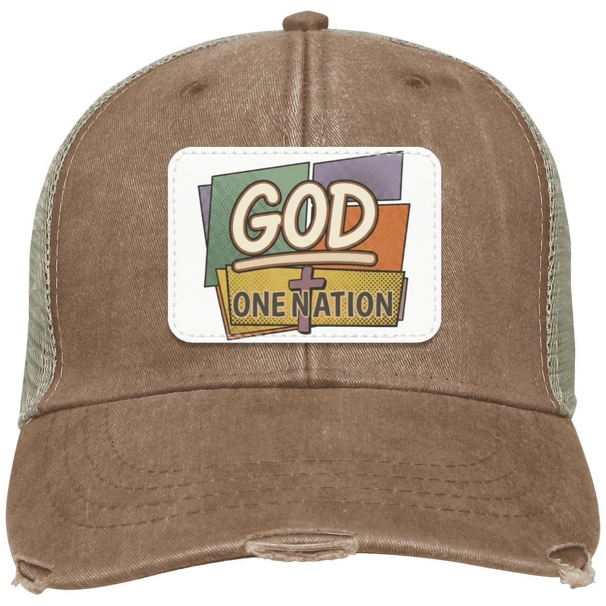 One Nation Under God | Retro Pop-Art Leather Patch Hat, view 3