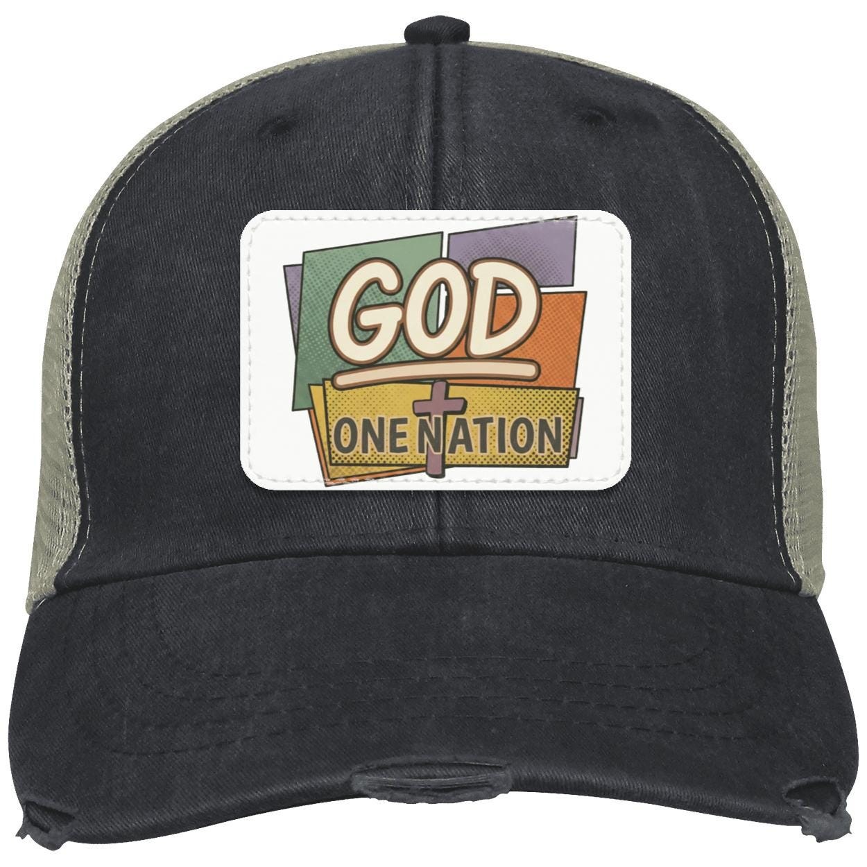 One Nation Under God | Retro Pop-Art Leather Patch Hat, view 5