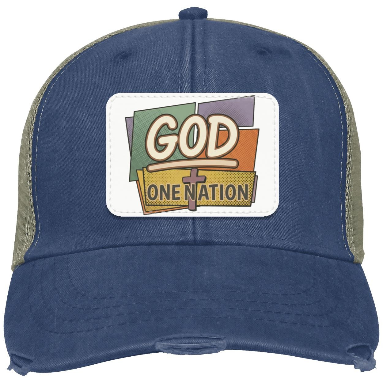 One Nation Under God | Retro Pop-Art Leather Patch Hat, view 6