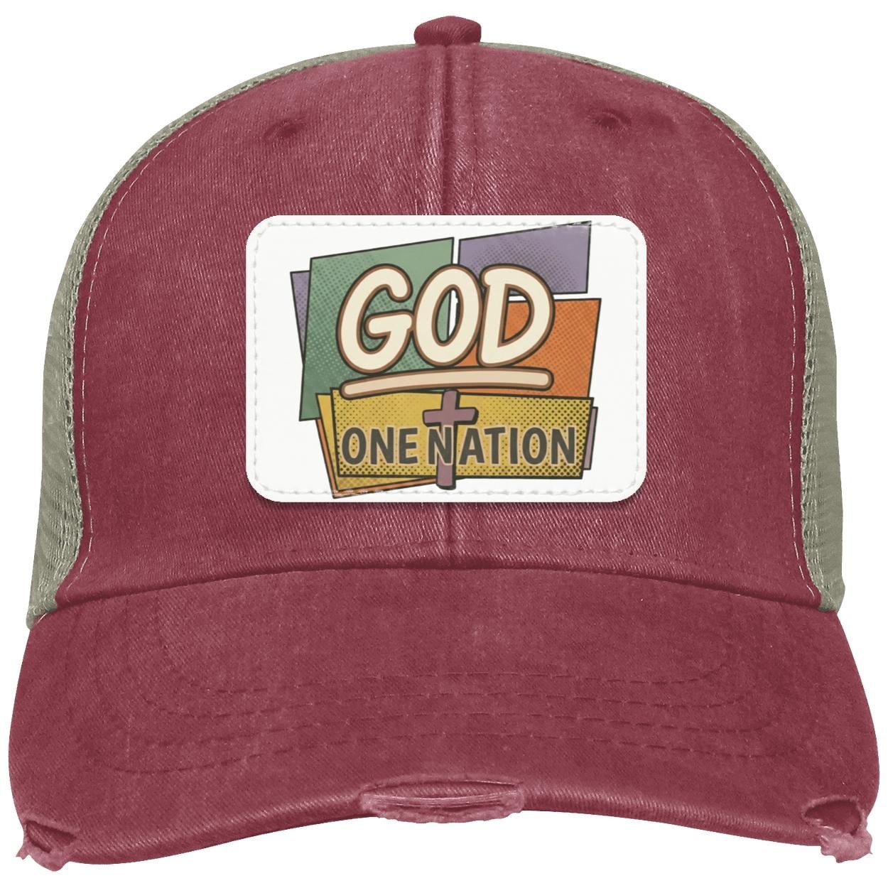 One Nation Under God | Retro Pop-Art Leather Patch Hat, view 7