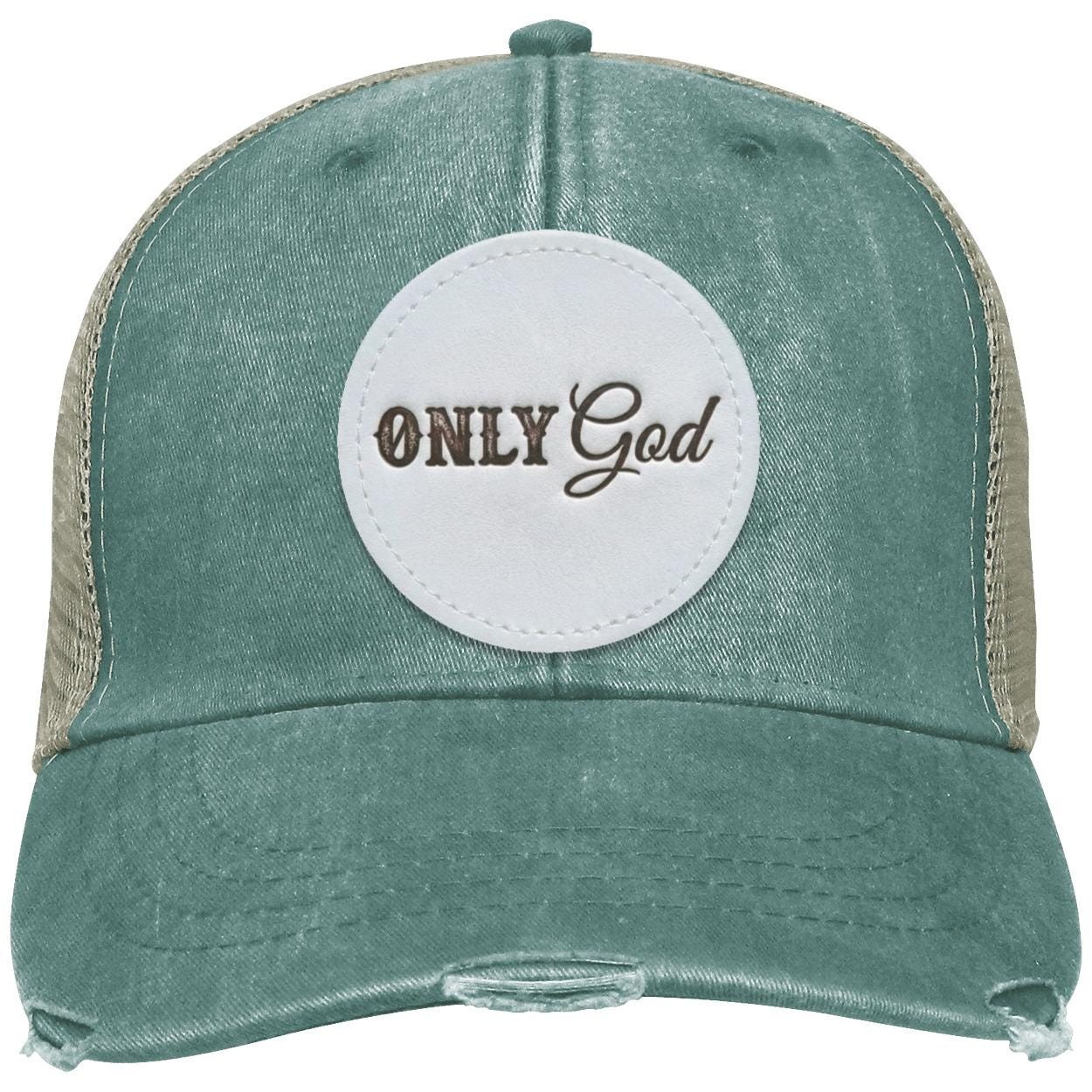 ONLY God Leather Patch Hat | Christian Trucker Hat | Faith Cap, view 4