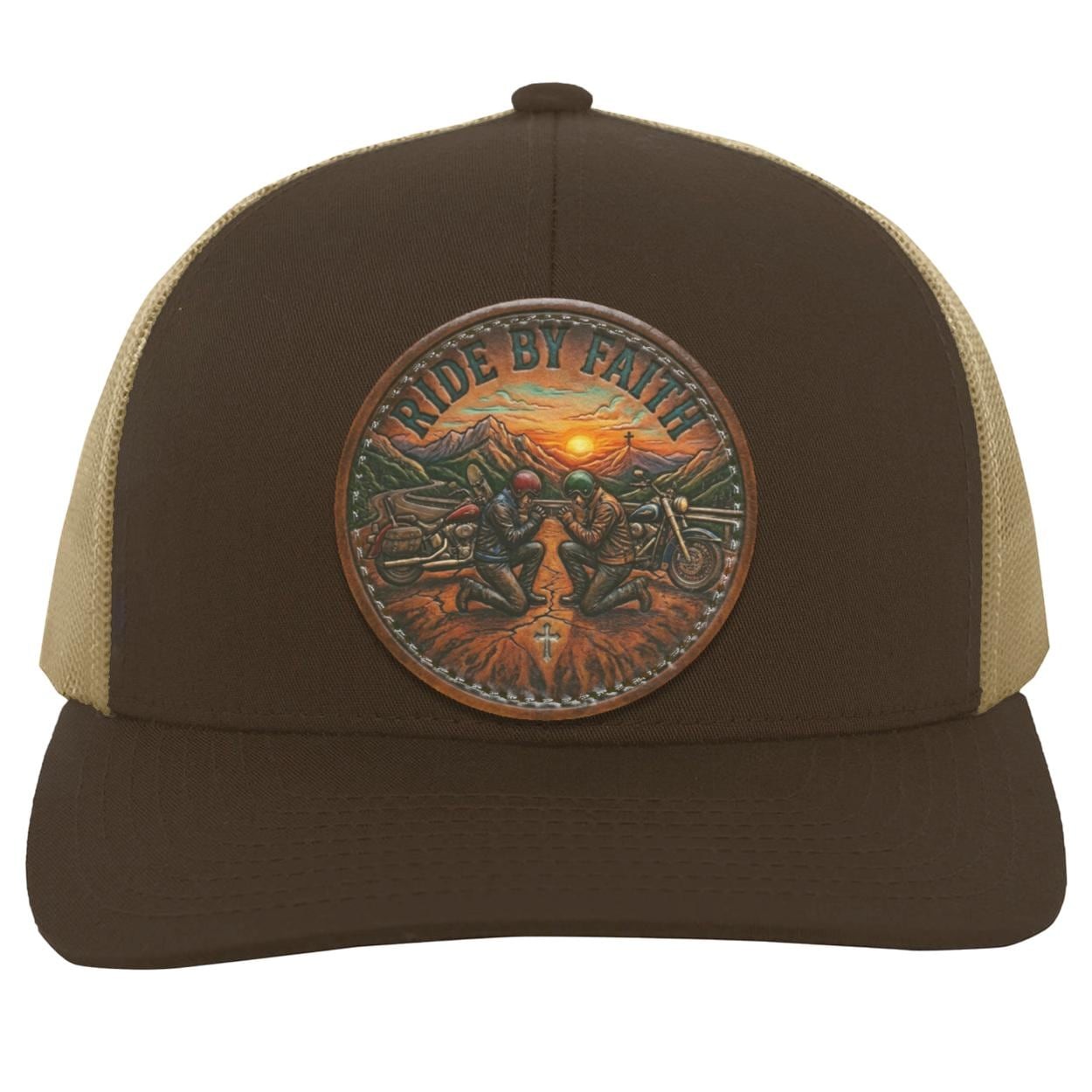 Ride By Faith Trucker Hat, Christian Biker Cap, Motorcycle Prayer Snapback, view 6