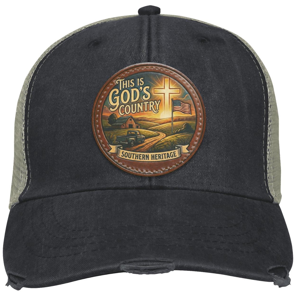 Southern Heritage | Distressed Cotton | Vegan Leather Patch |Christian Trucker Hat, view 5