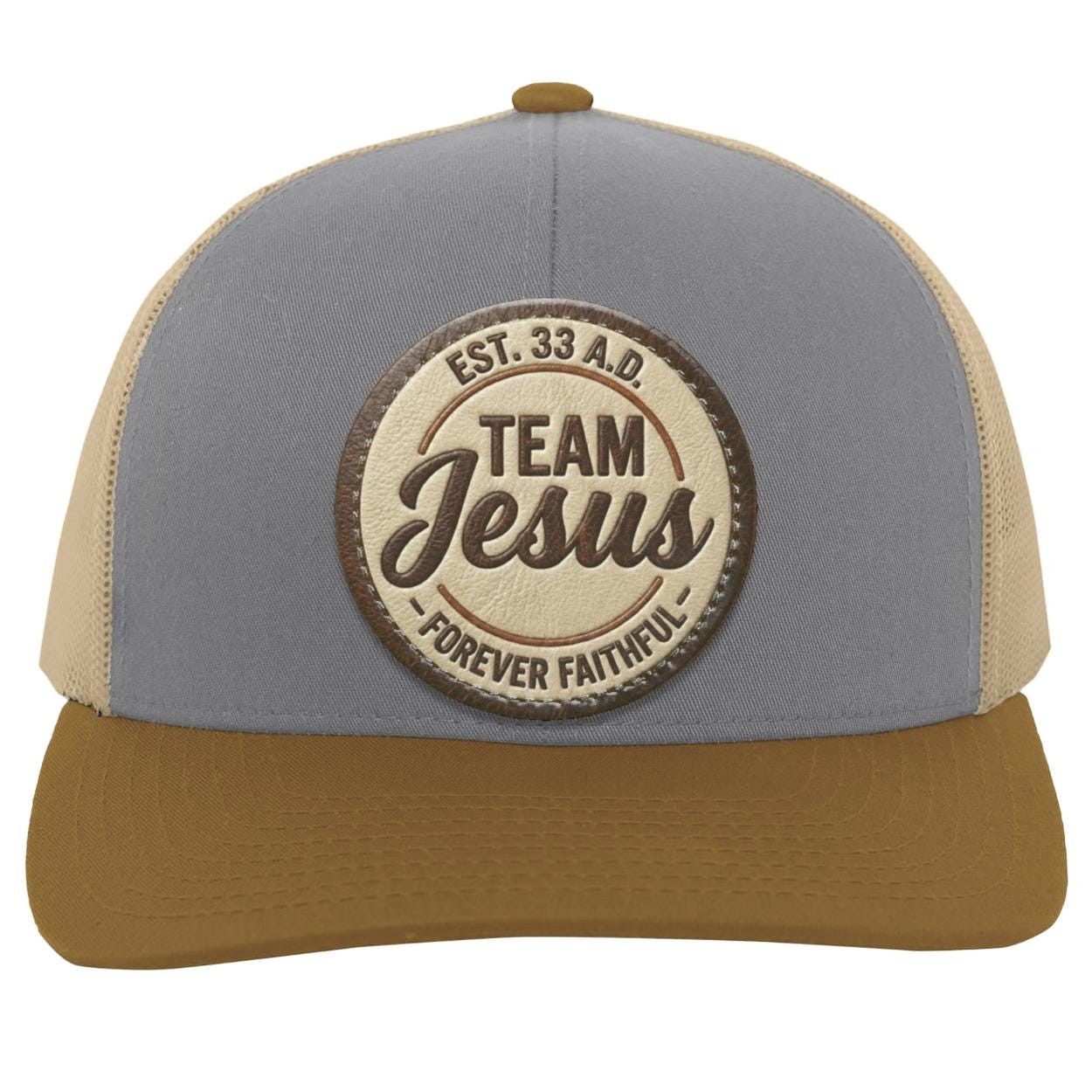 Team Jesus | Vegan Leather Patch | Christian Trucker Hat, view 2