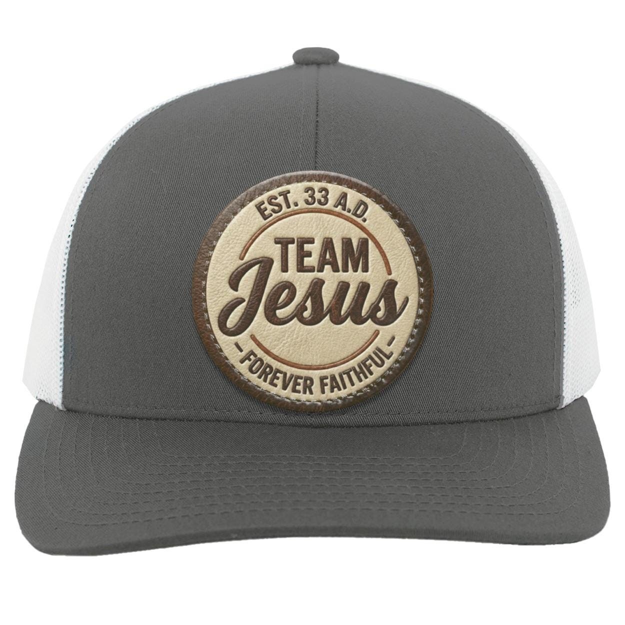 Team Jesus | Vegan Leather Patch | Christian Trucker Hat, view 3