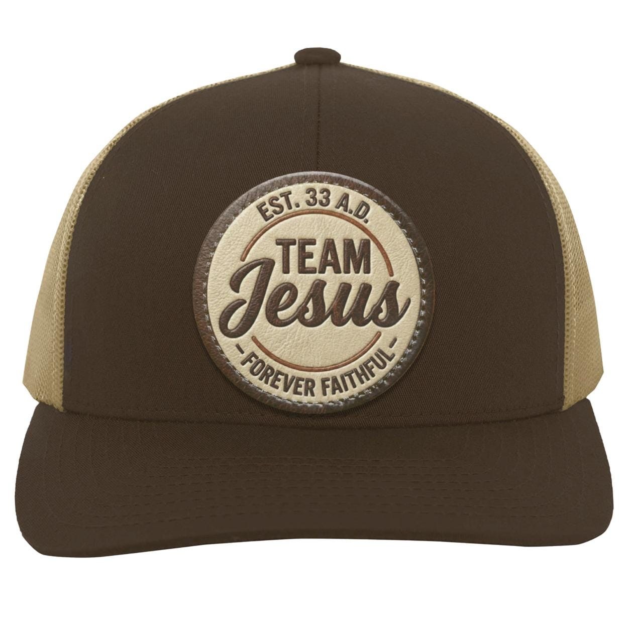Team Jesus | Vegan Leather Patch | Christian Trucker Hat, view 6