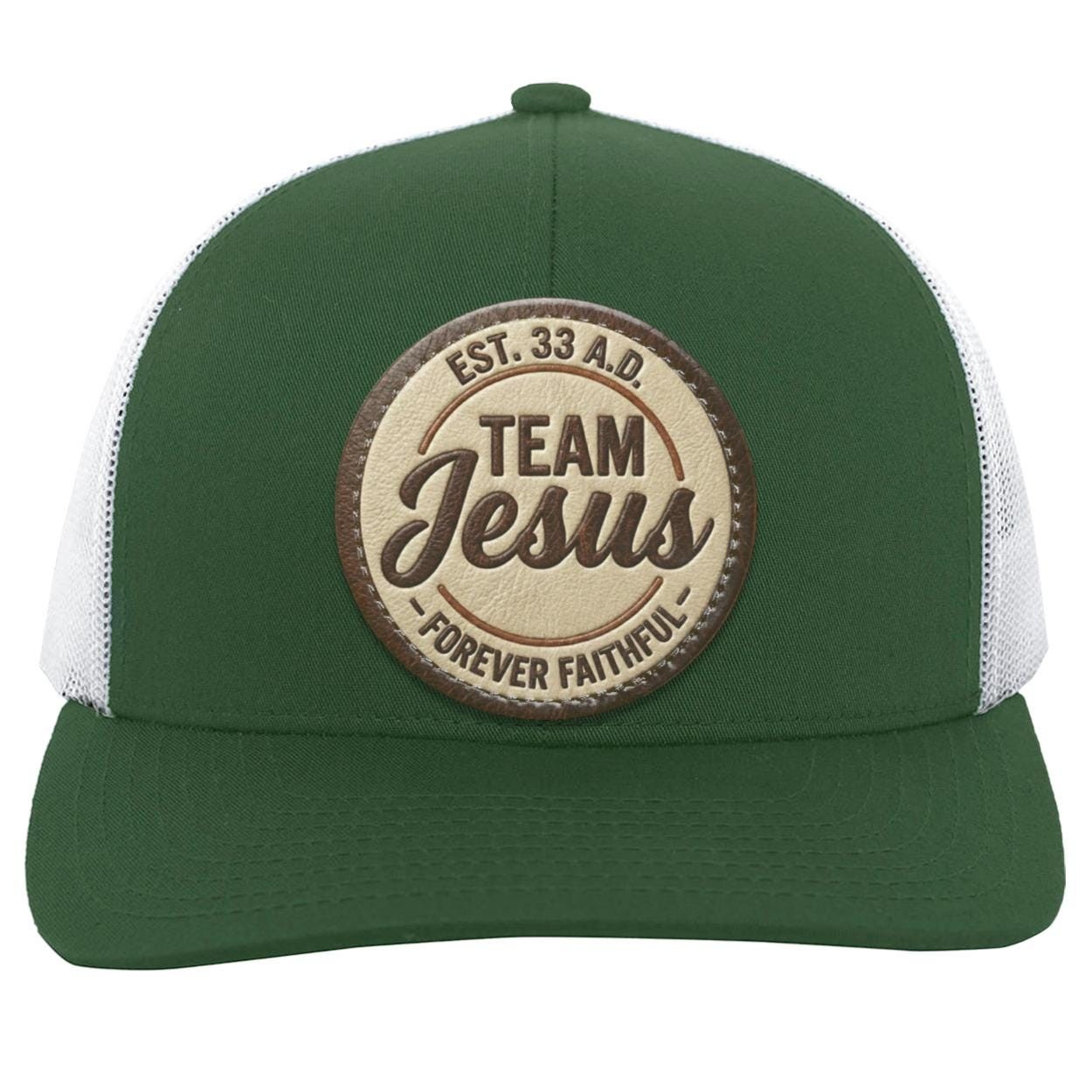 Team Jesus | Vegan Leather Patch | Christian Trucker Hat, view 7