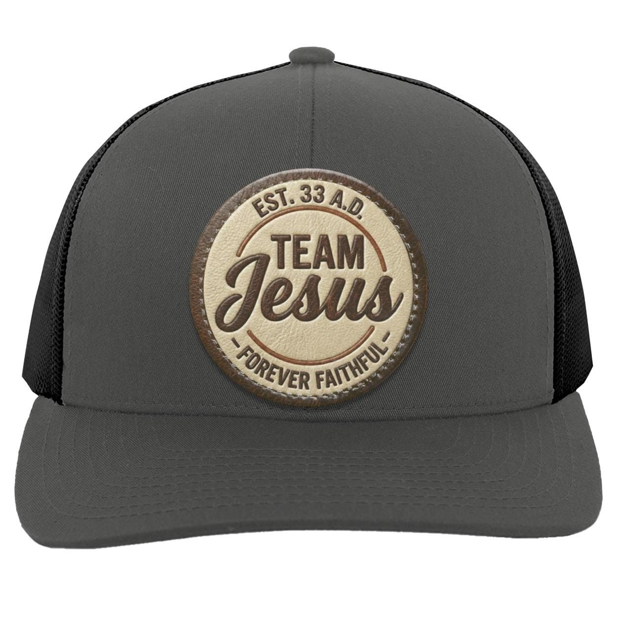 Team Jesus | Vegan Leather Patch | Christian Trucker Hat, view 9