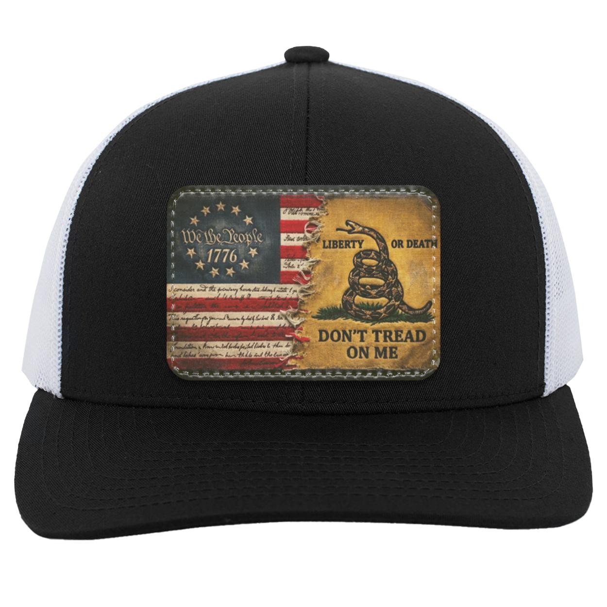 We The People 1776 Leather Patch Hat, Gadsden Flag Dont Tread On Me Snapback, Liberty Or Death Trucker Hat, Patriotic Gift For Him, view 5
