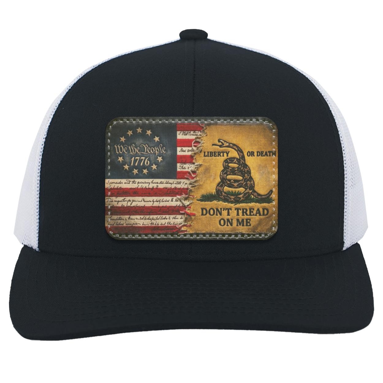 We The People 1776 Leather Patch Hat, Gadsden Flag Dont Tread On Me Snapback, Liberty Or Death Trucker Hat, Patriotic Gift For Him, view 7