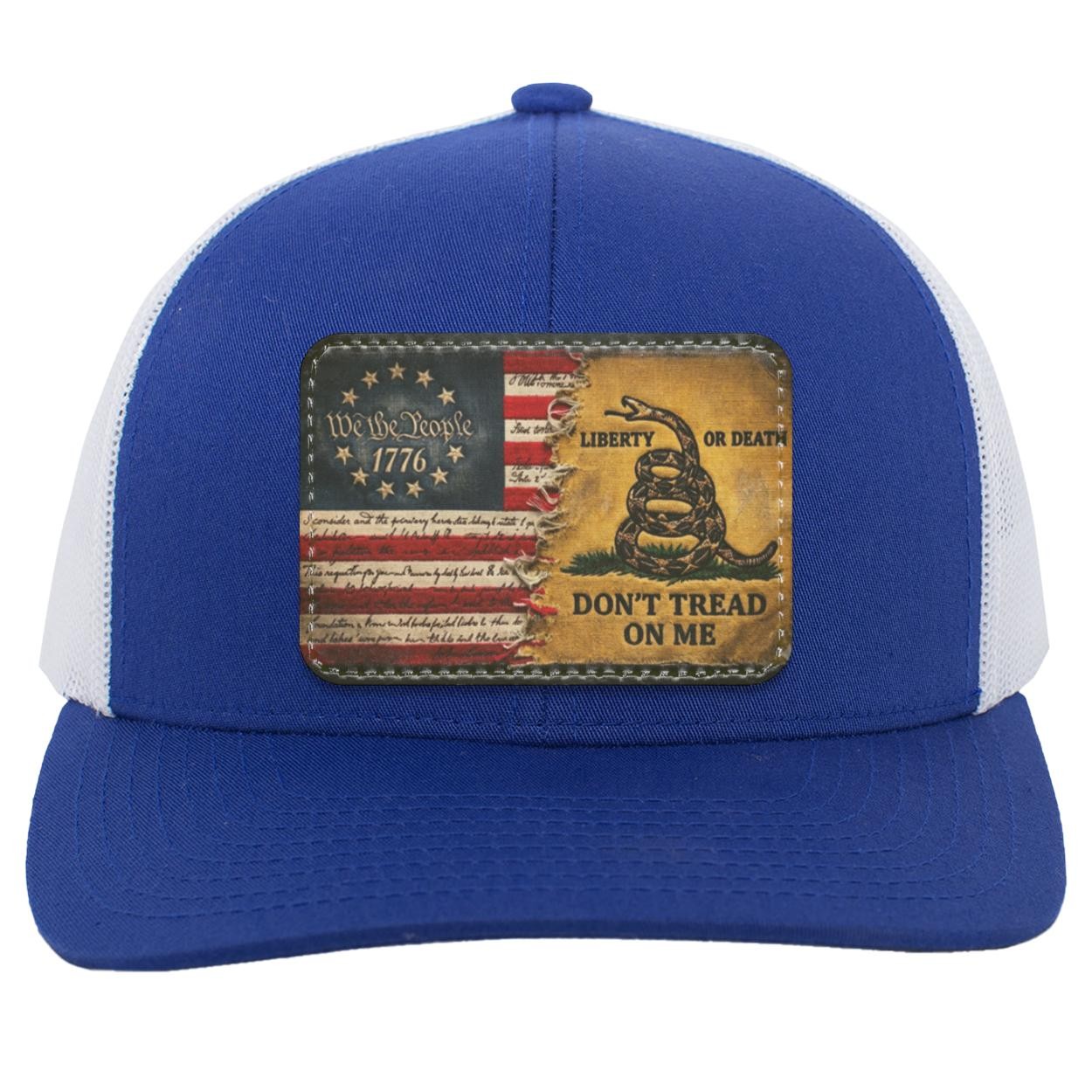 We The People 1776 Leather Patch Hat, Gadsden Flag Dont Tread On Me Snapback, Liberty Or Death Trucker Hat, Patriotic Gift For Him, view 8