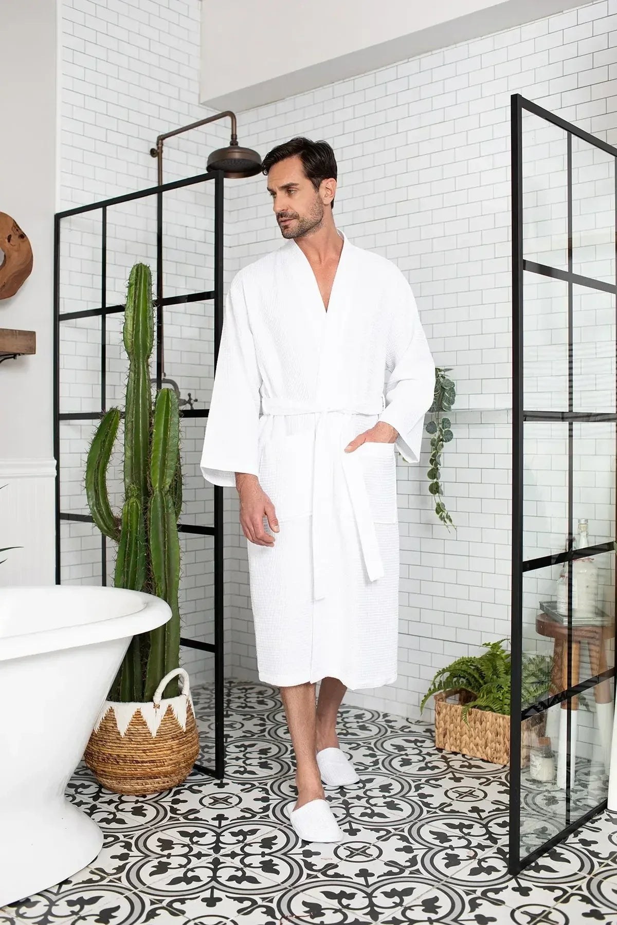 Lightweight Waffle Spa Bathrobe from Rayline Variety