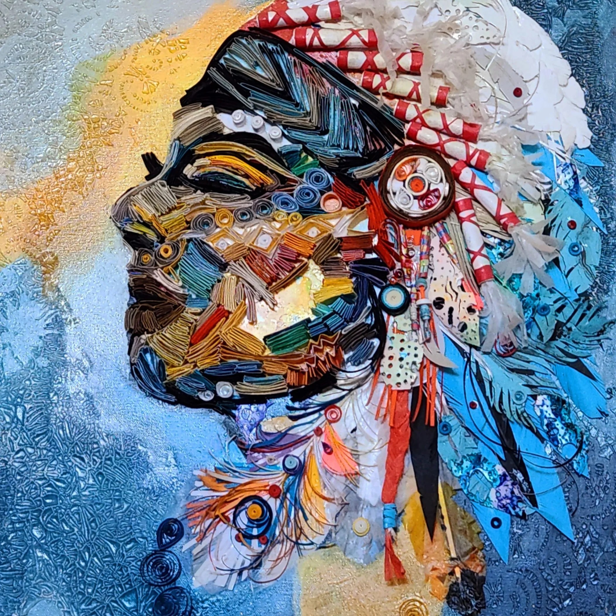 Desert Sky, paper portrait by Kairee Cardoso