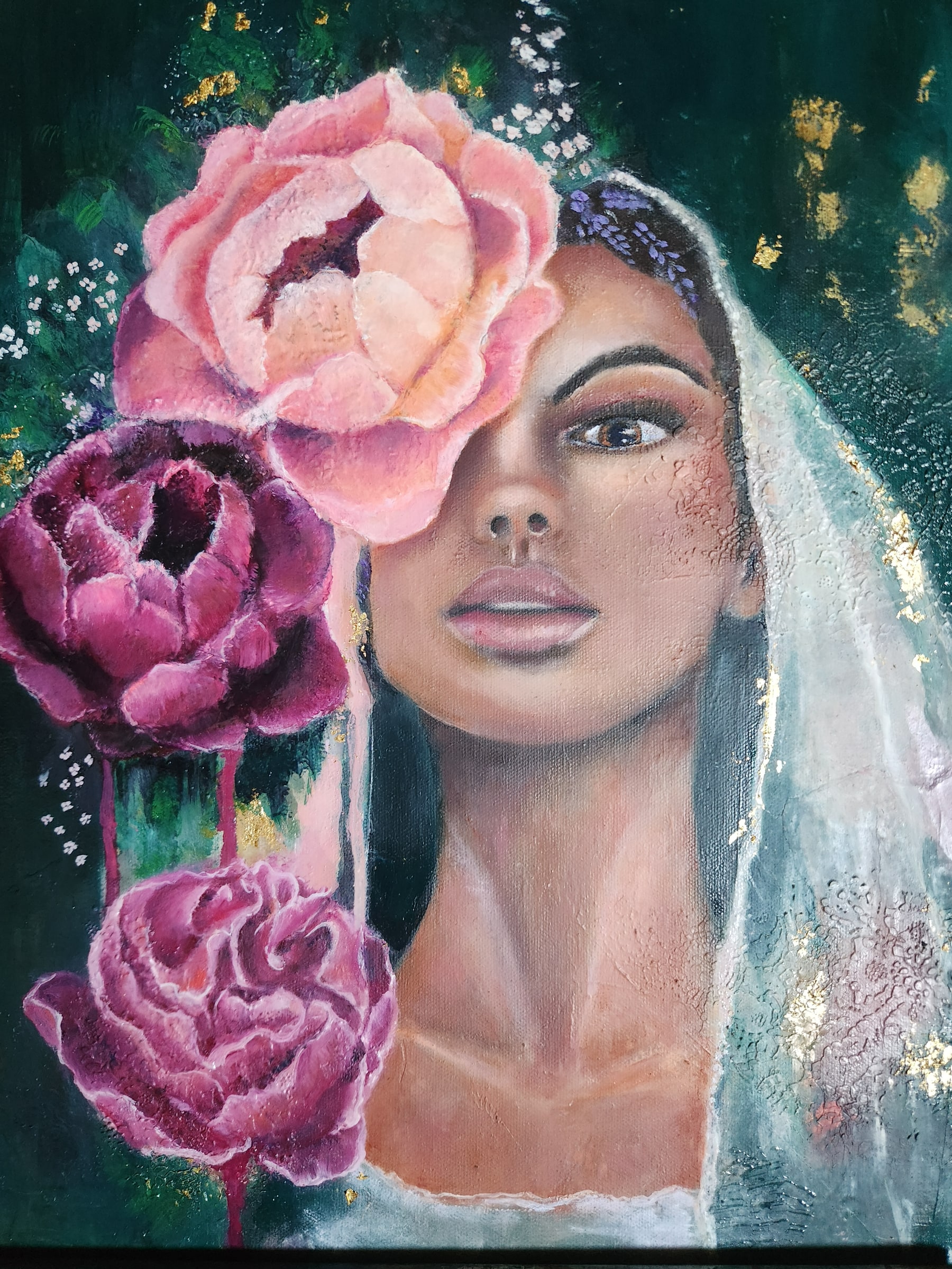 La dama de las flores, original artwork by Kairee Cardoso