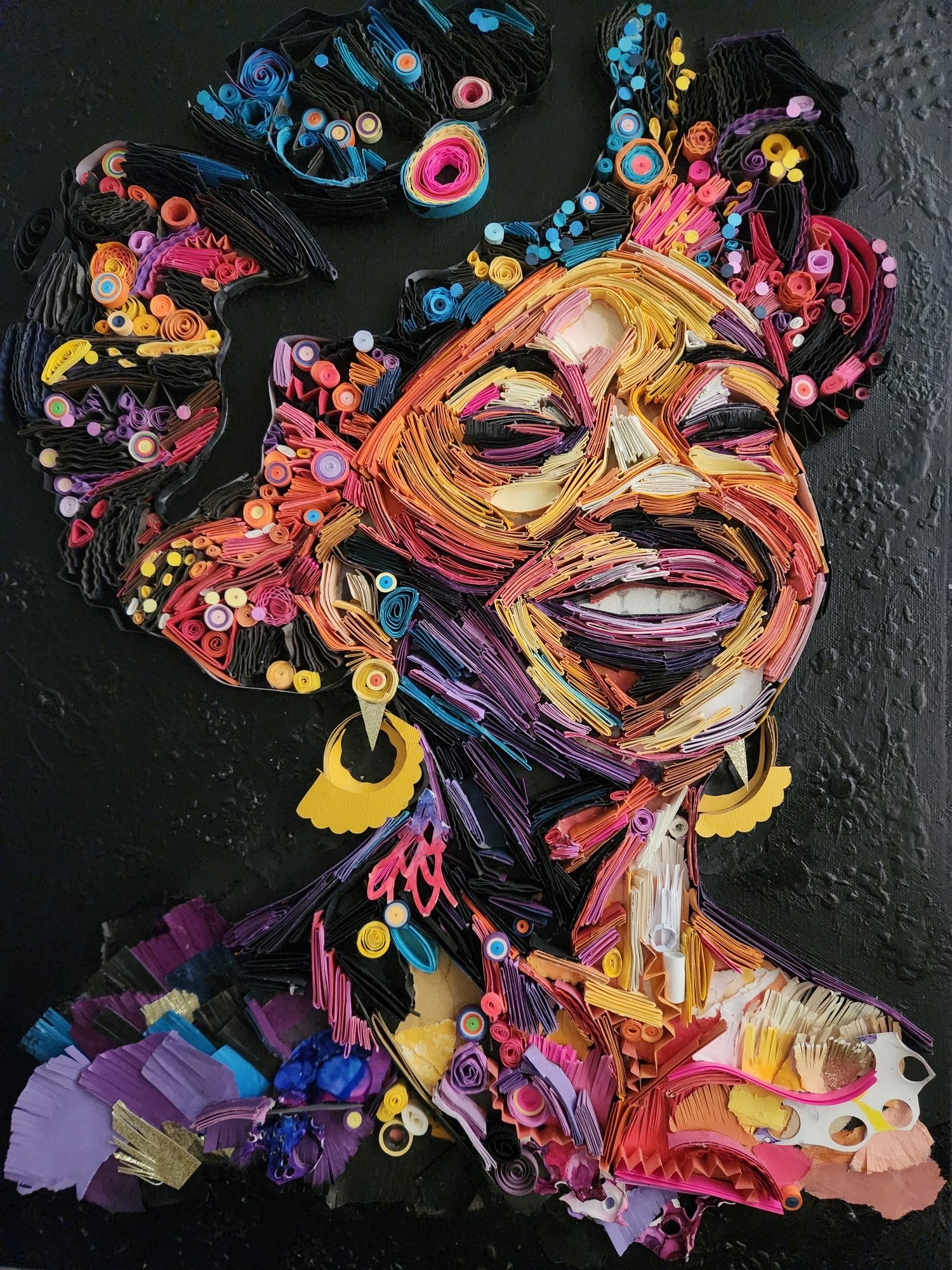The Color of Happiness, paper portrait by Kairee Cardoso