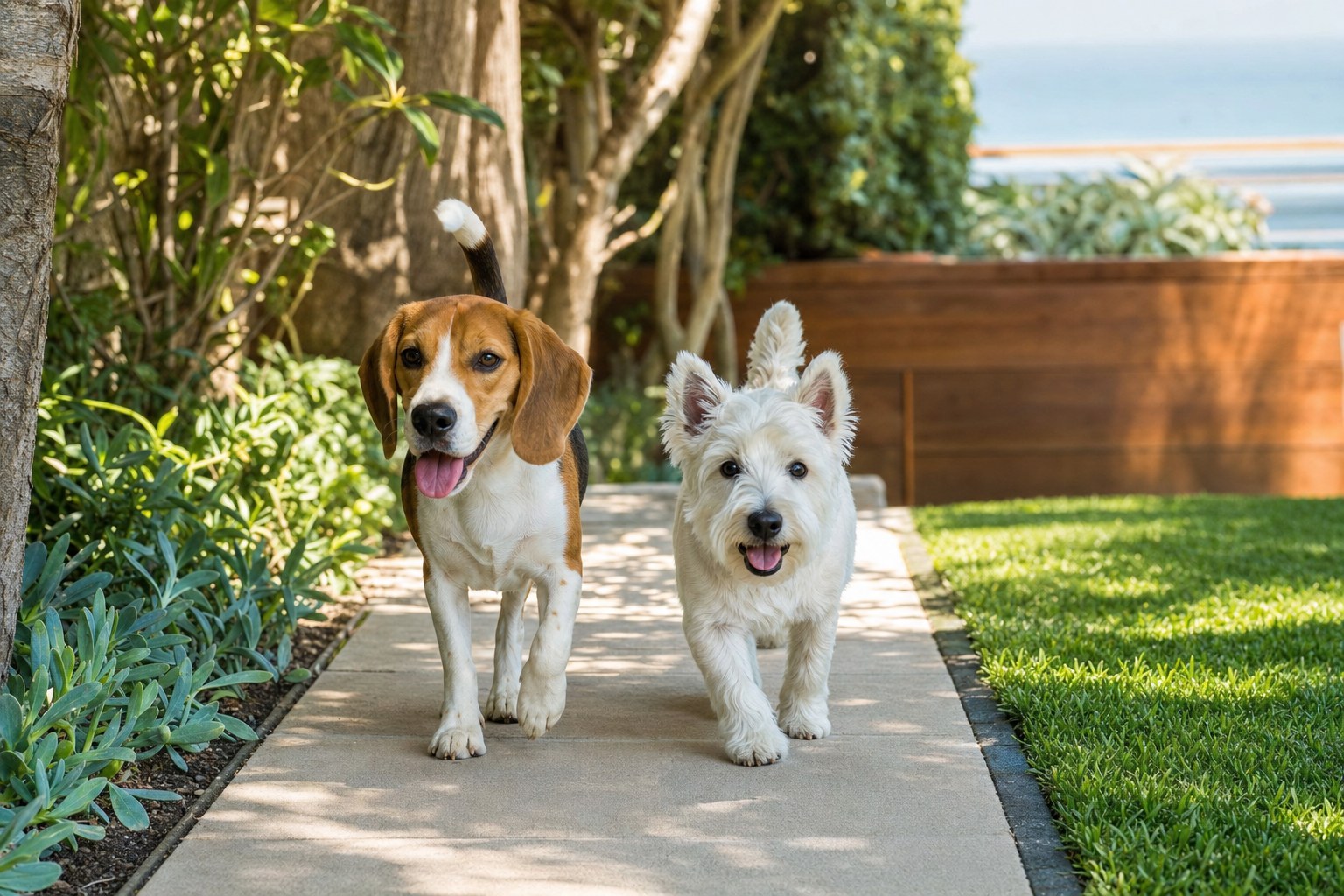Illustrative dog care scene