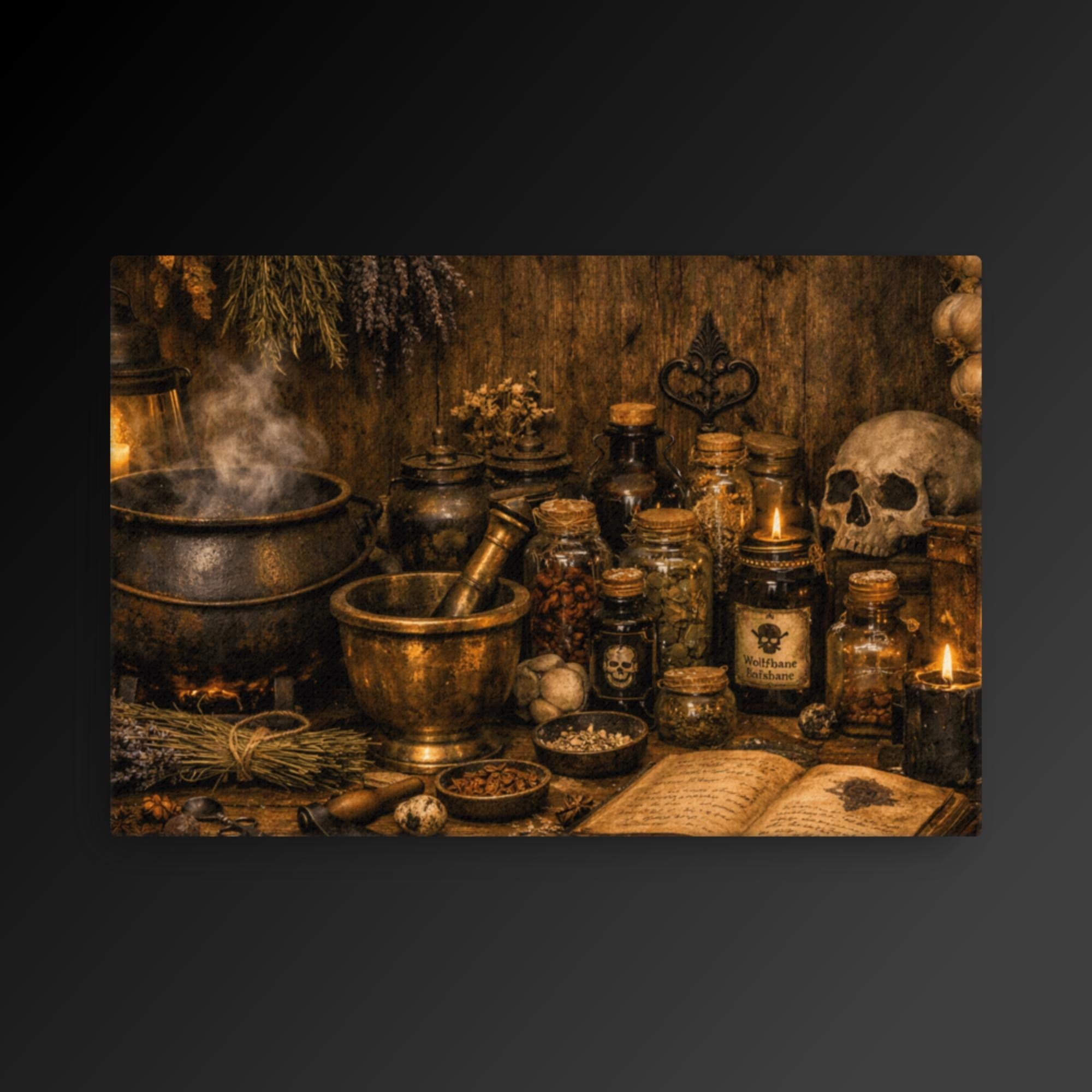 Candlelit apothecary wall art