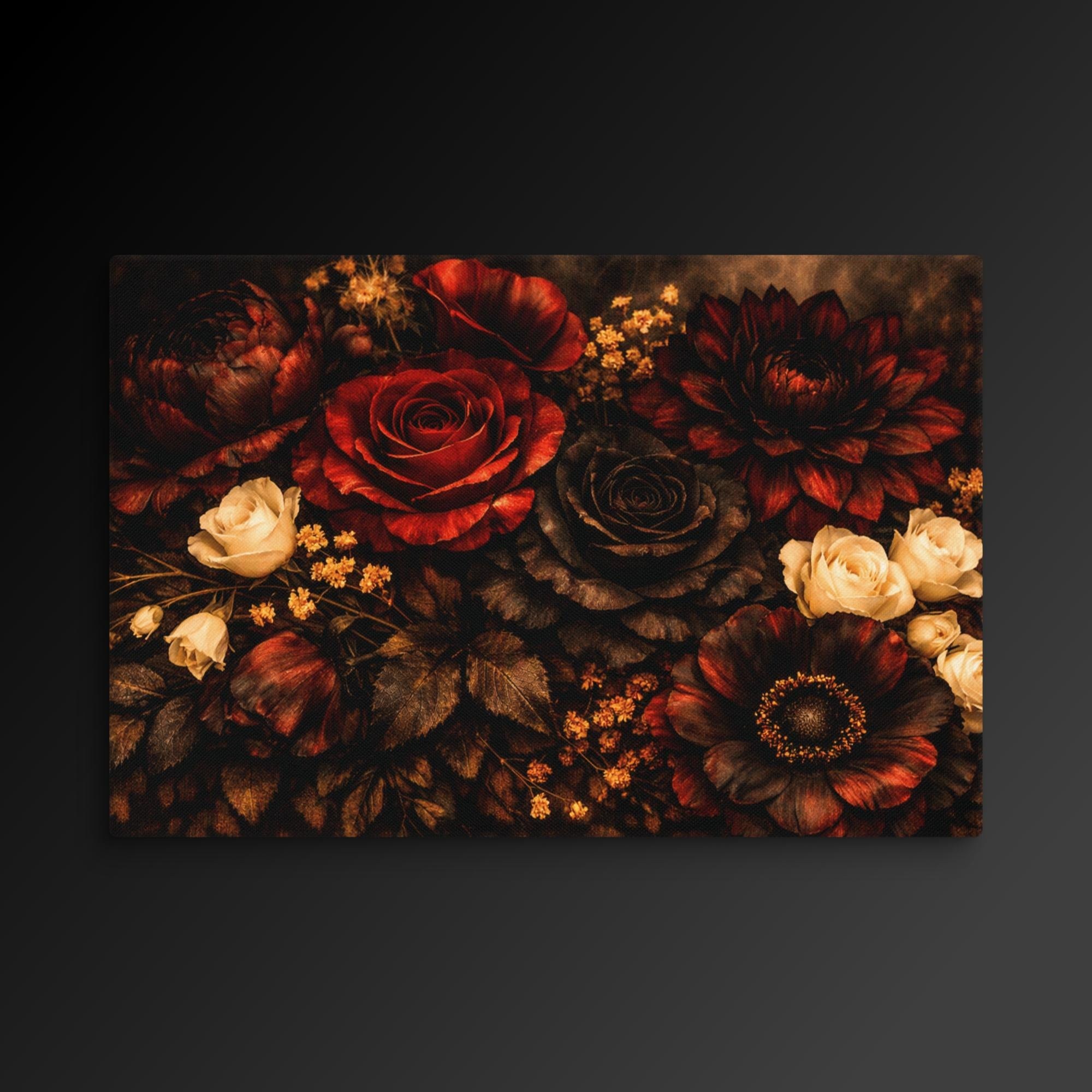 Midnight Garden botanical canvas art
