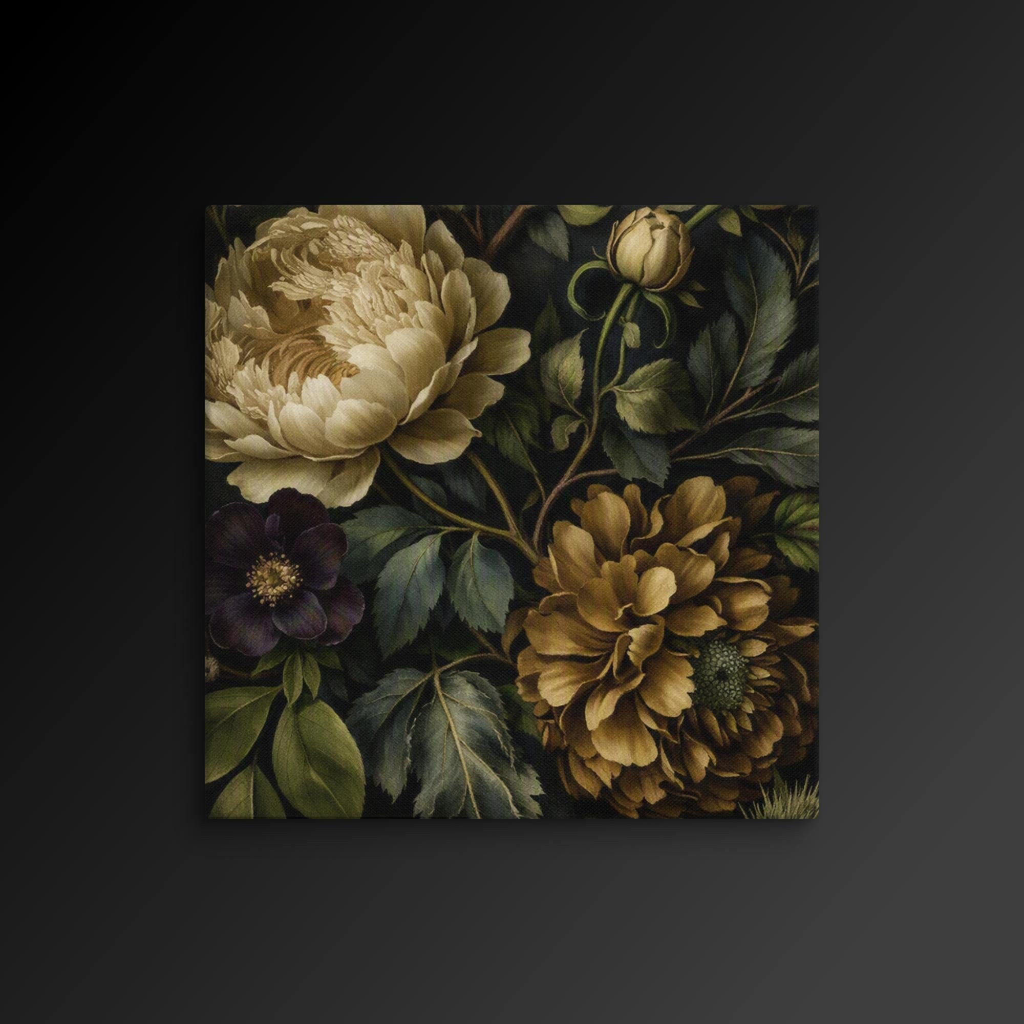 Velvet Bloom botanical canvas art